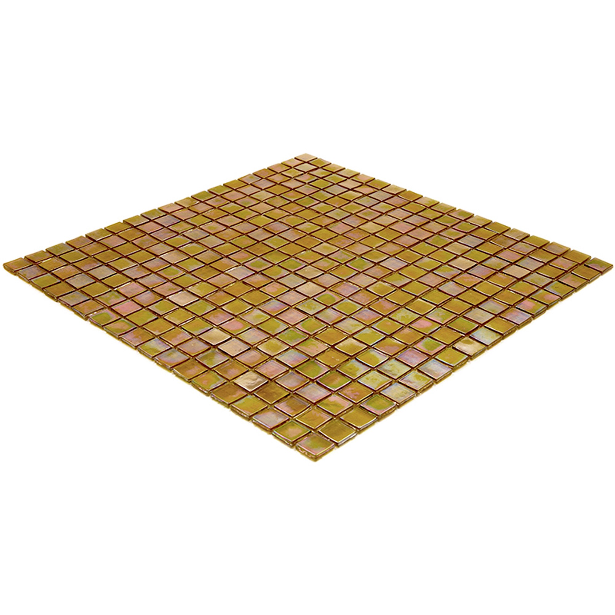 Skosh 11.6" x 11.6" Glossy Gold Beige Glass Mosaic Tile