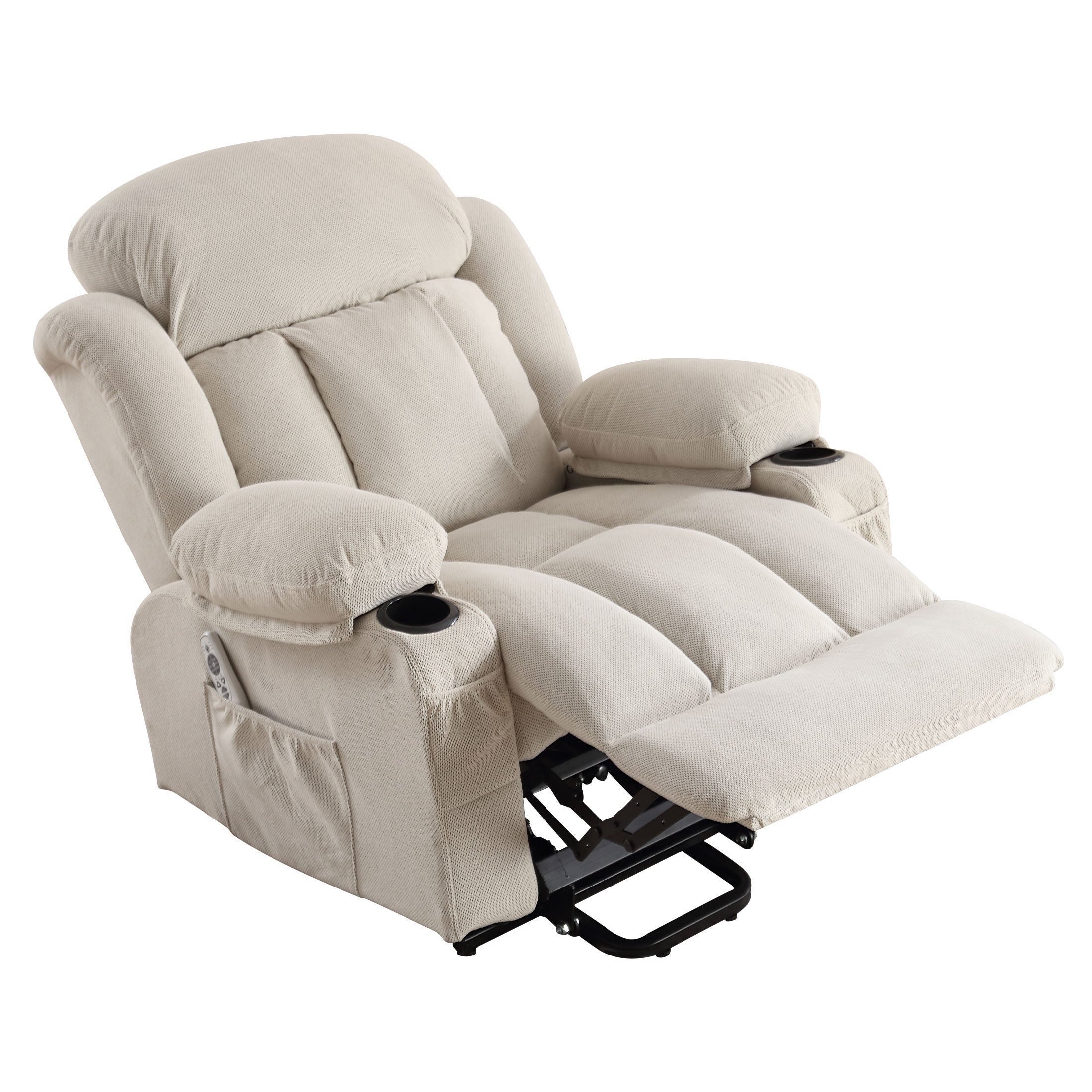 Boyel Living BL-VA50034 Power Lift Recliner Chair with Heat and Massage Electric Fabric Recliner Chair for Elderly