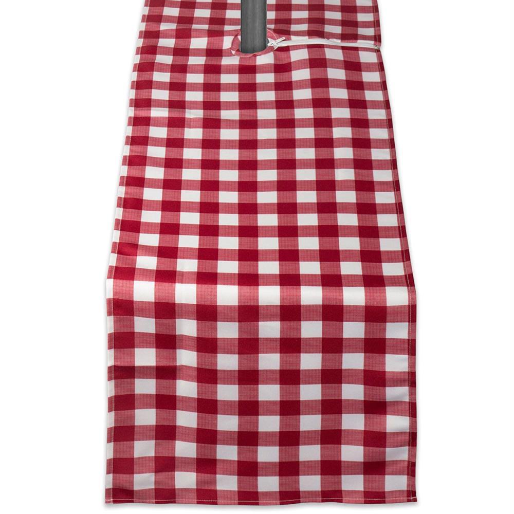 DII CAMZ38591 Red Check Table runner