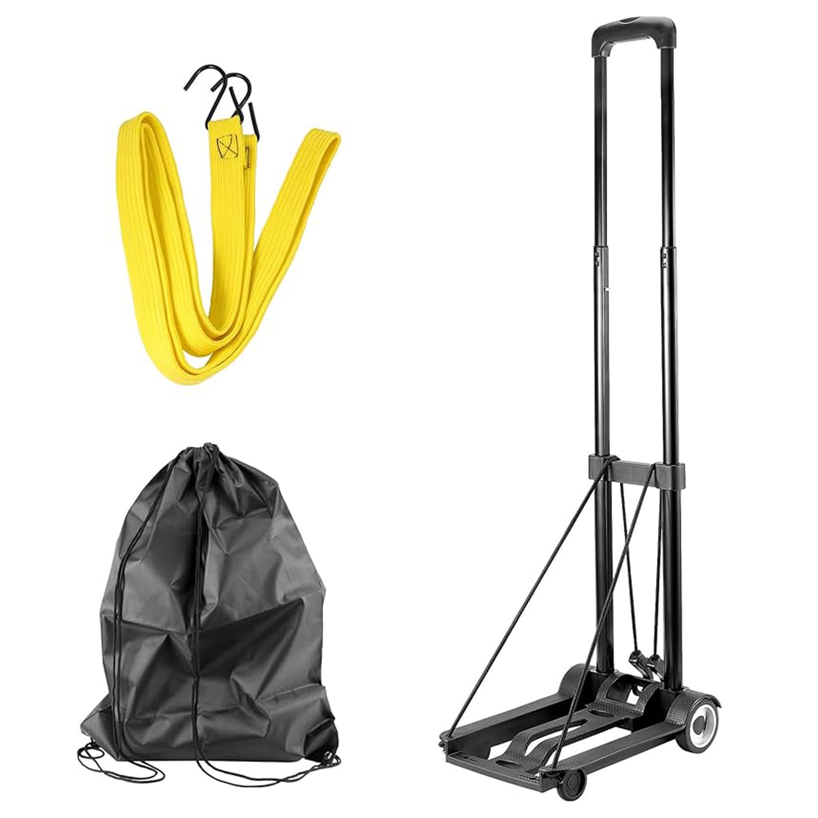 CYIKE - Folding Hand Truck Heavy Duty Utility Cart with Two Wheels and Bungee Cord Lightweight C...
