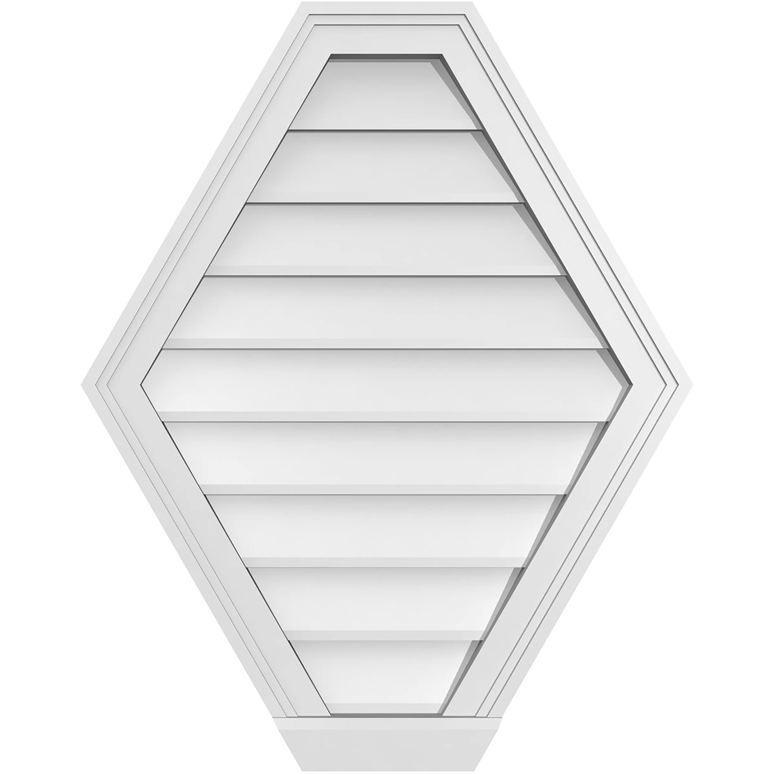 Ekena Millwork GVPHP24X3003SN 24-Inches x 30-Inches Off-white Peaked PVC Gable Louver Vent