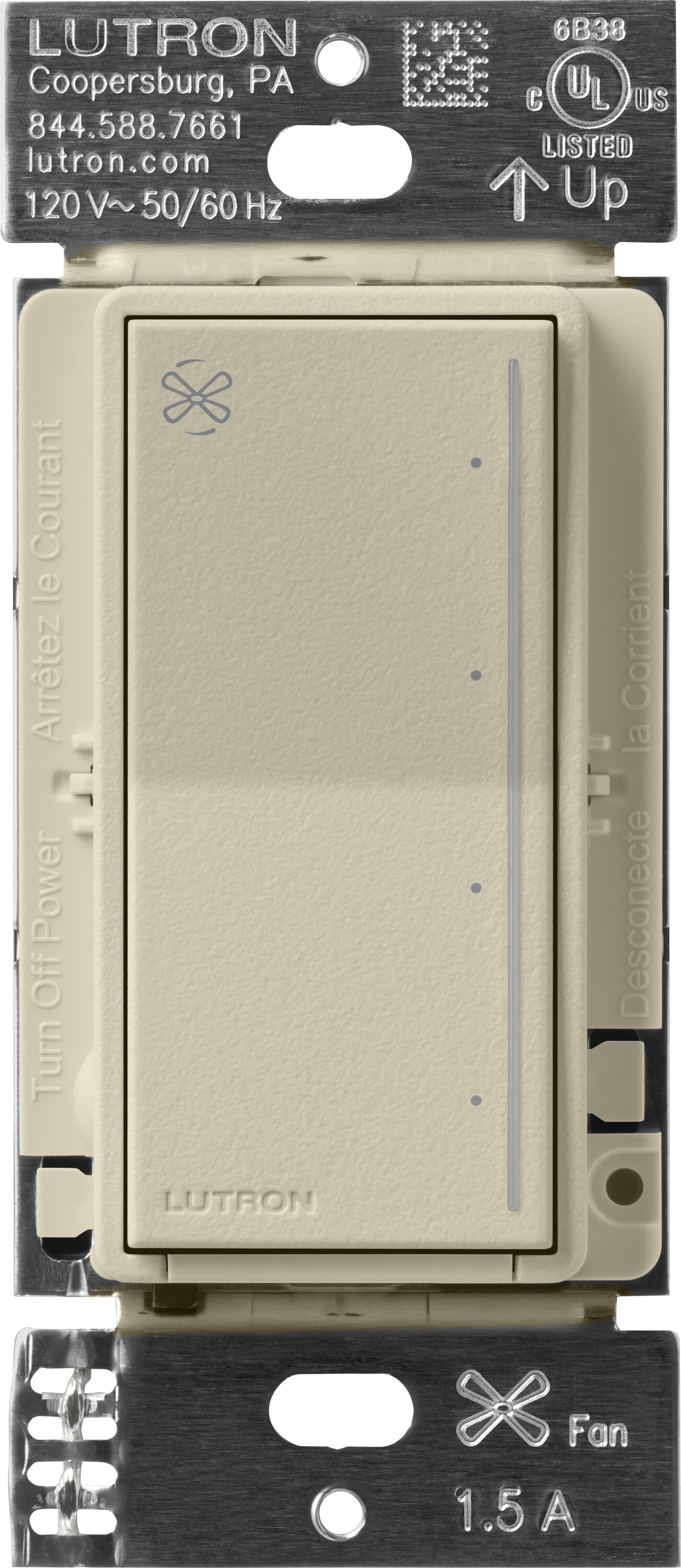 Lutron ST-FSQ-N-CY Sunnata Fan Control 1.5 -Amp 4-speed Touch Fan Control Clay