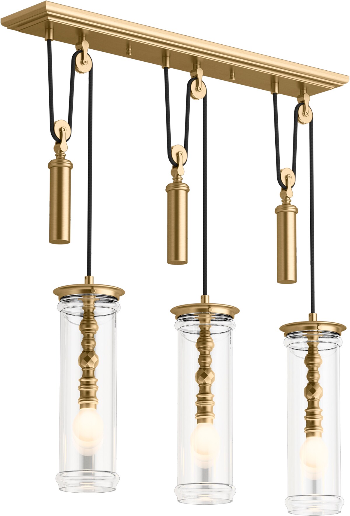 KOHLER 23345-CH03-BGL Damask 3-Light Moderne Brushed Gold Traditional Damp Rated Chandelier