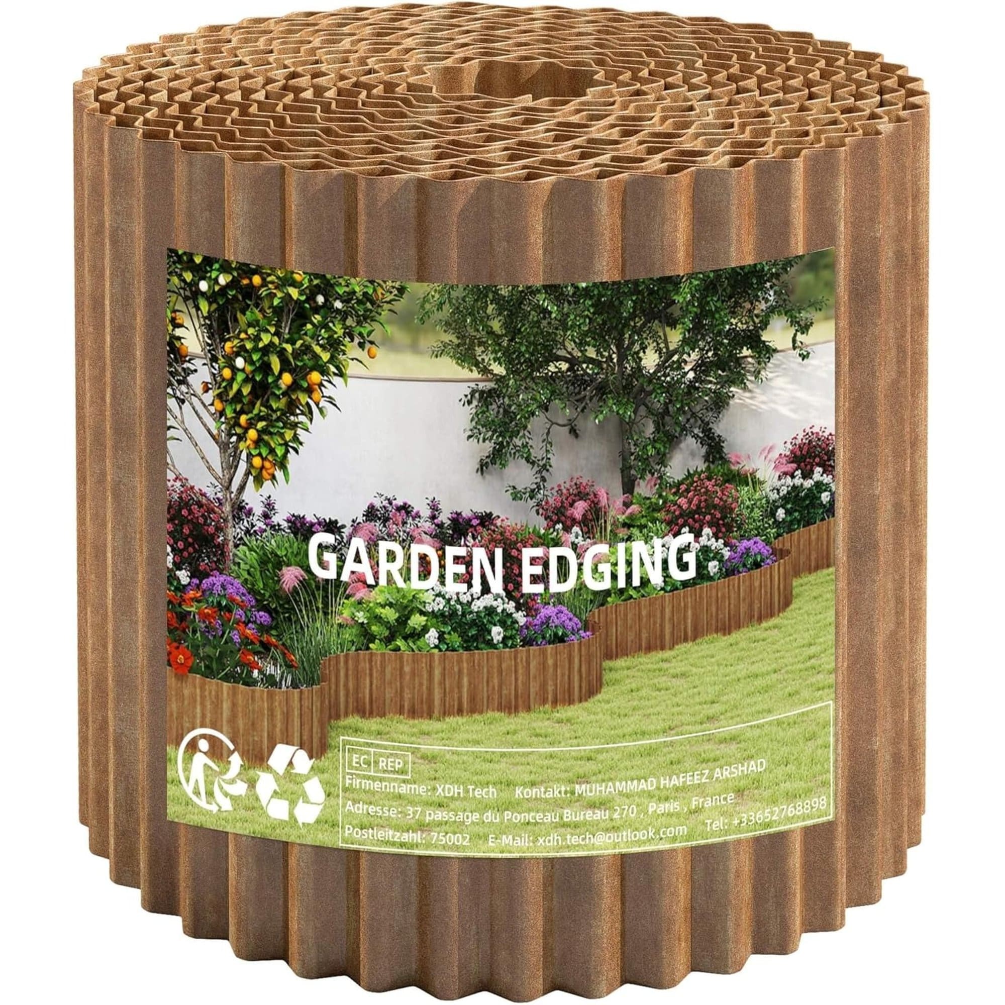 Angel Sar Garden Lawn Edging and Landscape Border 12 in x 20 FT Corrugated Metal Garden Edging for DIY Flower Beds Lawns and Landscaping