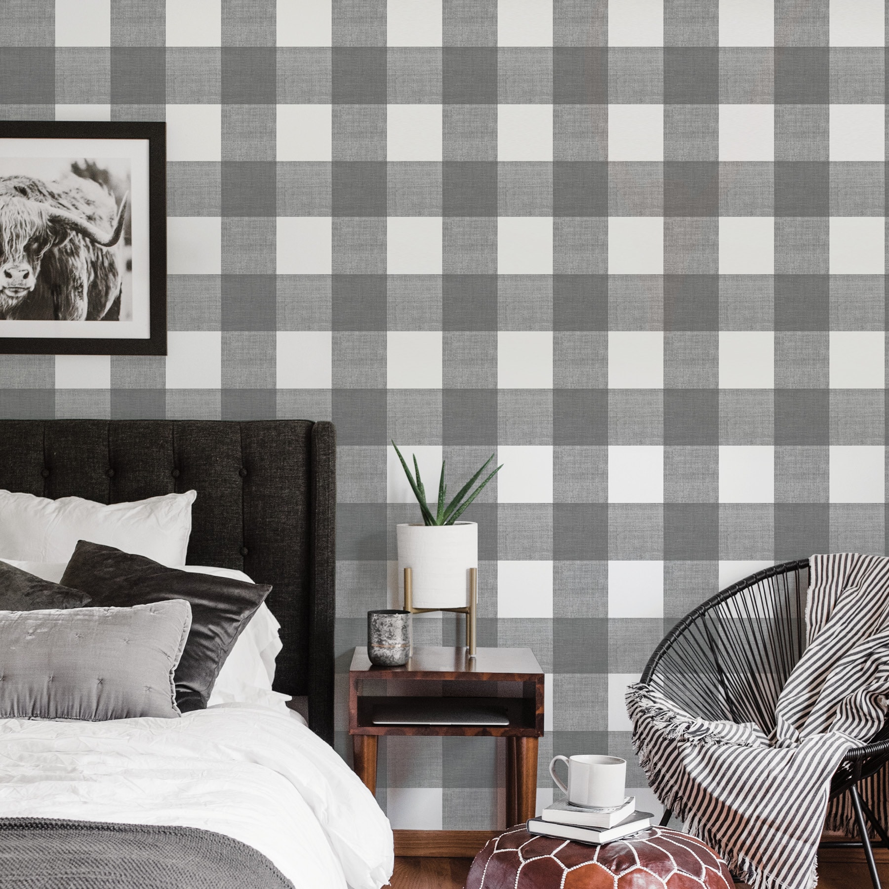 Magnolia Home by Joanna Gaines 34 sq ft Checkmate Watercolor Plaid  Premium Peel and Stick Wallpaper PSW1078RL  The Home Depot