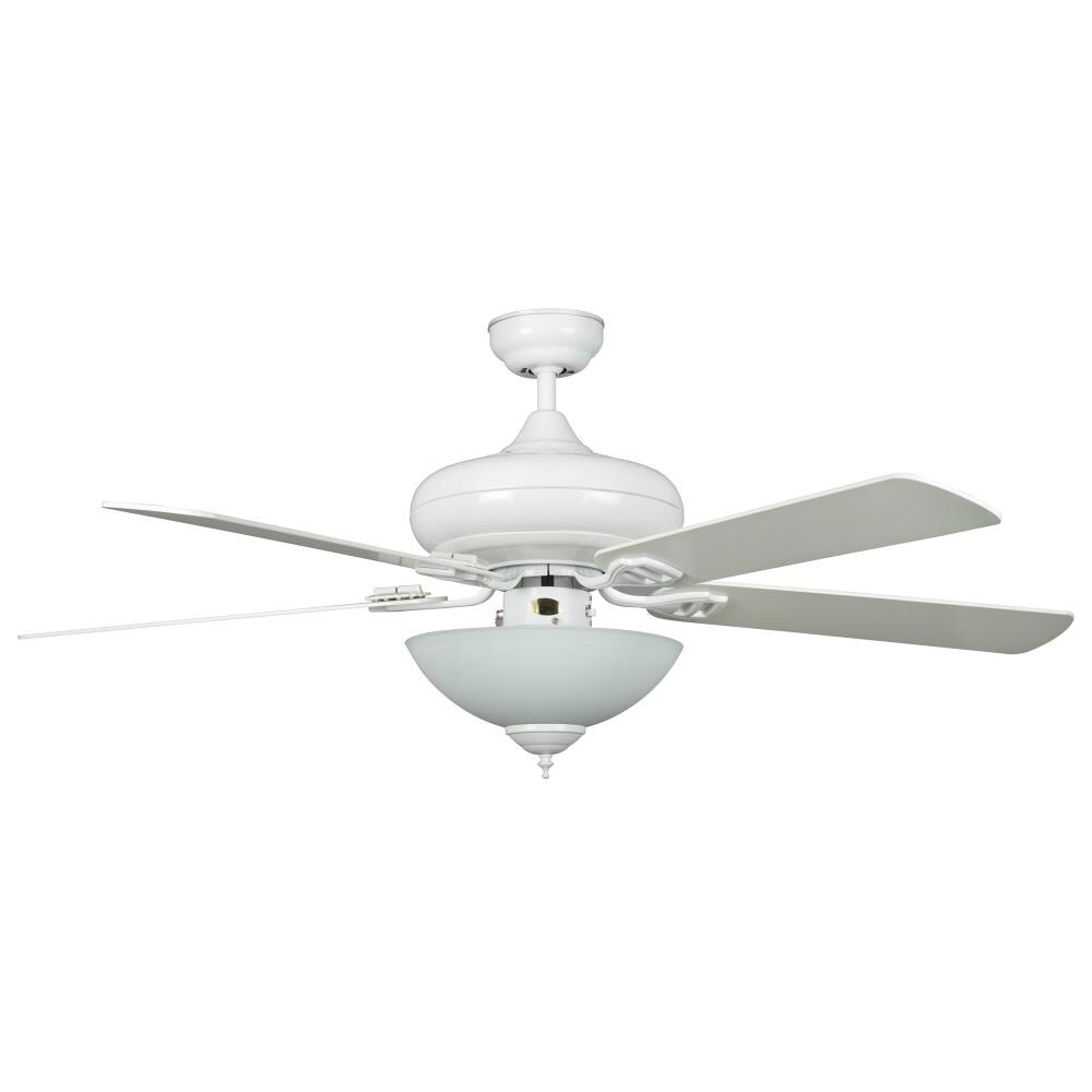 Concord 52VALQC5WH-MB-LED Valore 52-in White Indoor Ceiling Fan with Light (5-Blade)