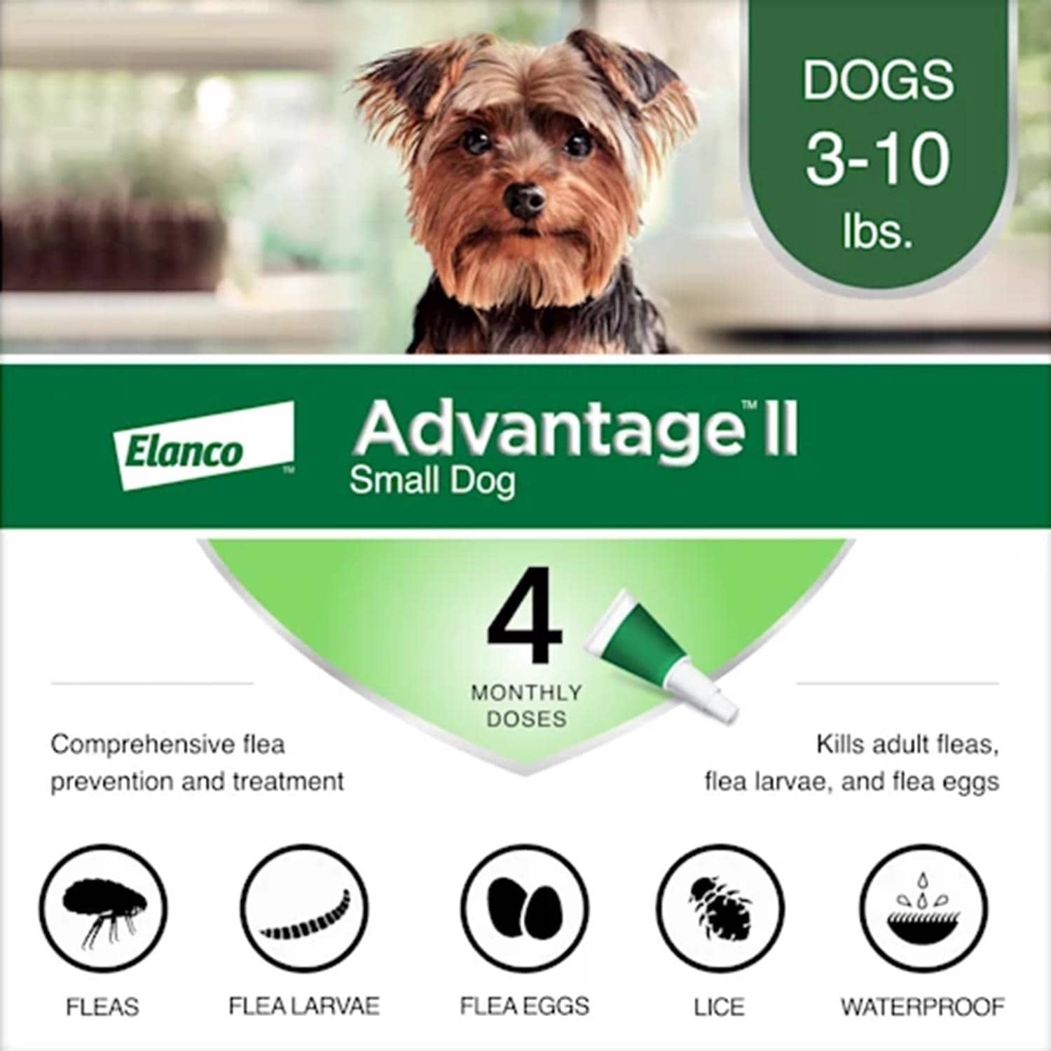 Elanco  Advantage II Liquid Dog Flea Drops Imidacloprid/Pyriproxyfen 0.056 oz