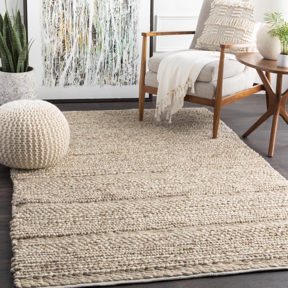 Surya Tahoe 8 x 10 Wool Cream Solid Farmhouse/Cottage Area Rug at Lowes.com