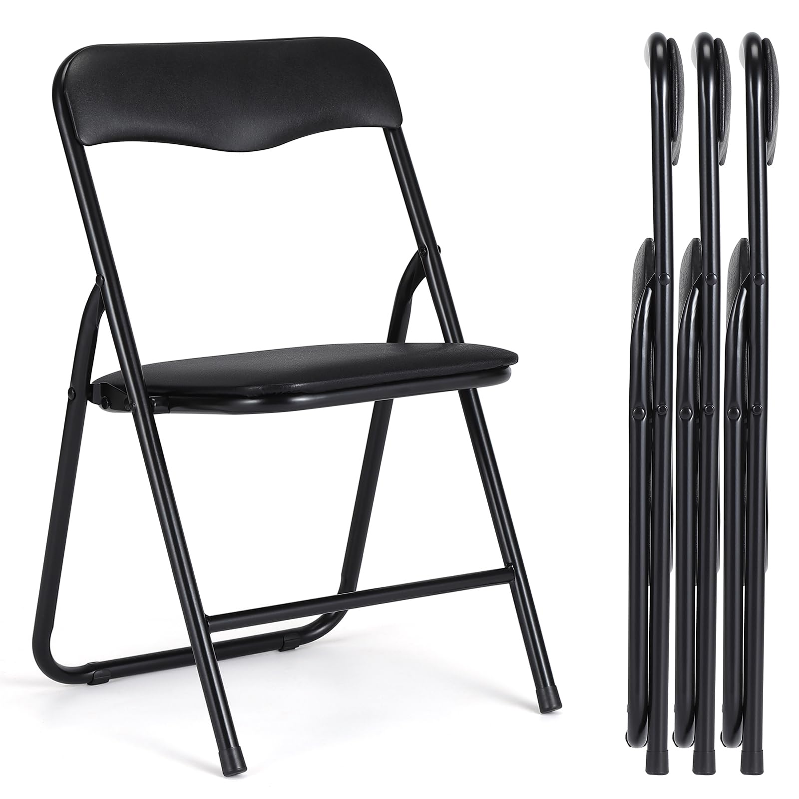 Qeetex SUN-PHO-33YWD3PR Foldable Kids Table and 4 Upholstered  Chairs with Cushioned Seats Black