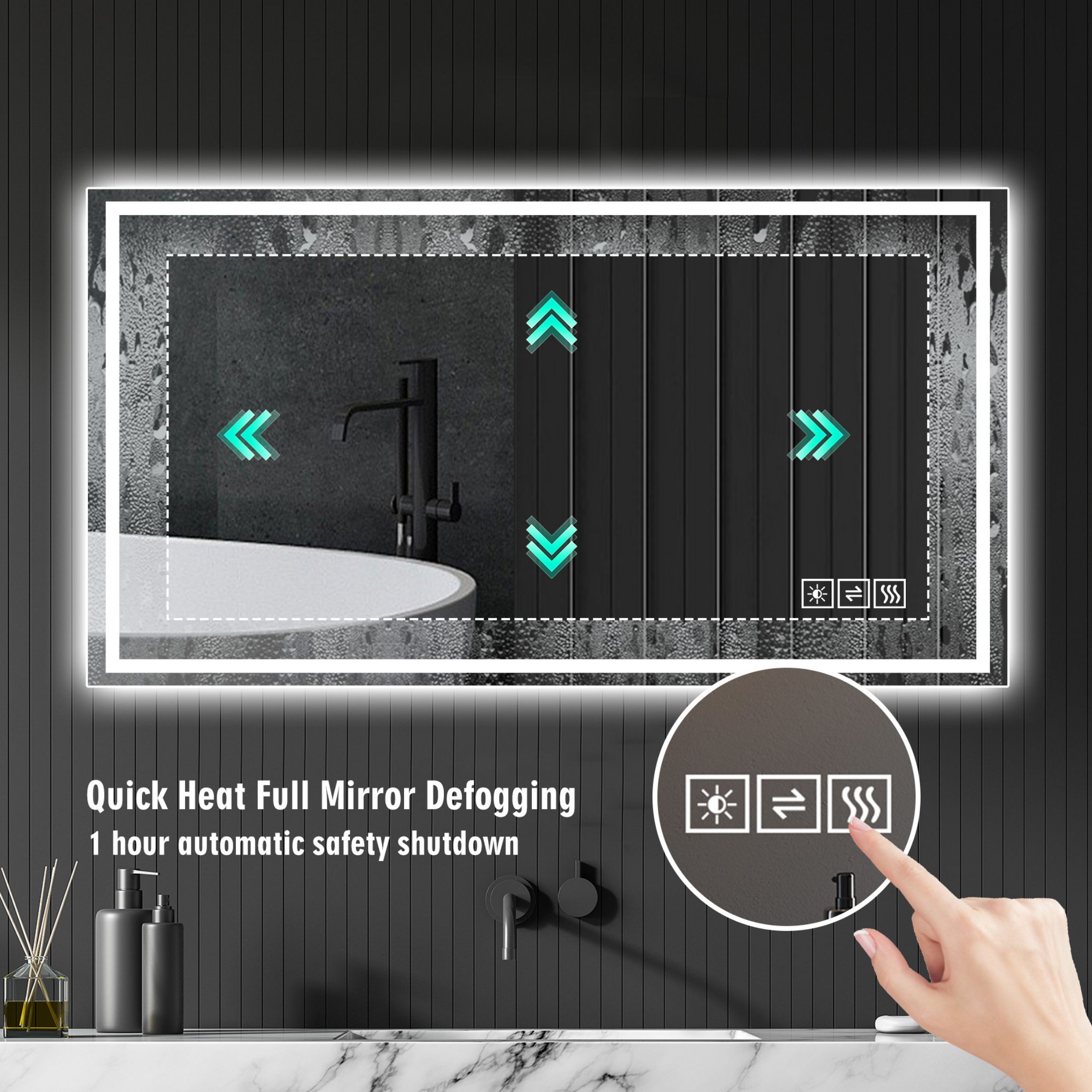 WELLFOR GIZ-X4B3636 Framed-Bath-Mirrors - View #6