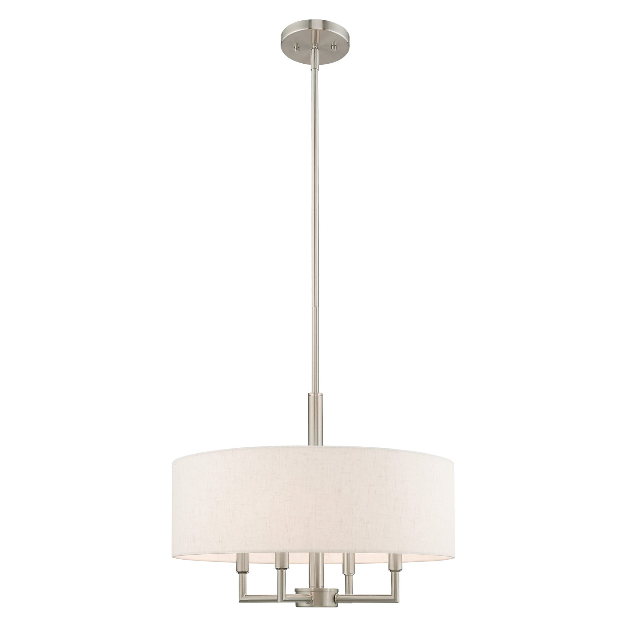 Livex Lighting 42604-91 Meridian 4 -Light Brushed Nickel Mid-century For Use in Bathrooms, Bedrooms, Dining Rooms, Foyers, Kitchens, Living Rooms Chandelier