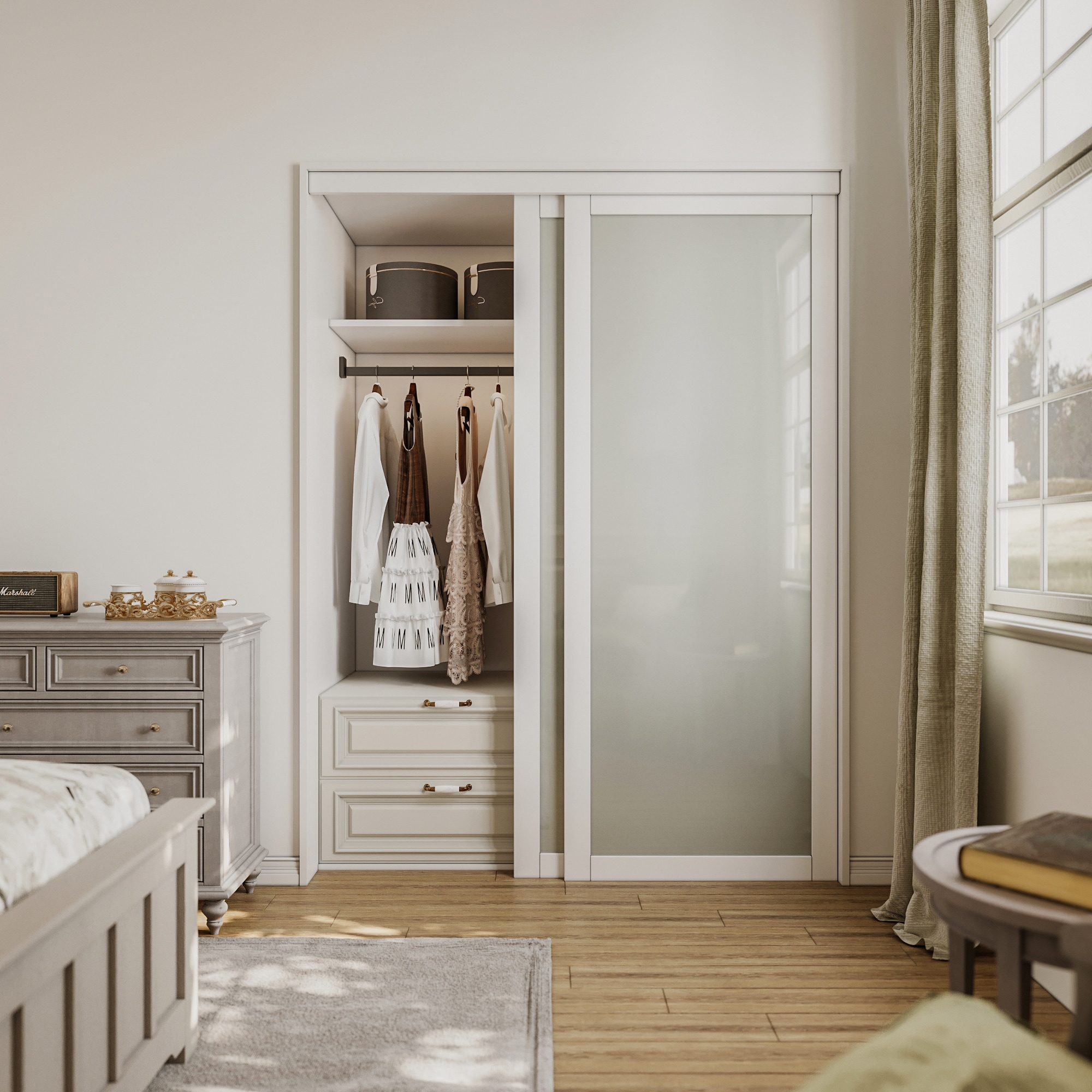 JUJUBON IN-CD-SLG-SD-1L-72 Bifold-Sliding-Closet-Doors - View #3
