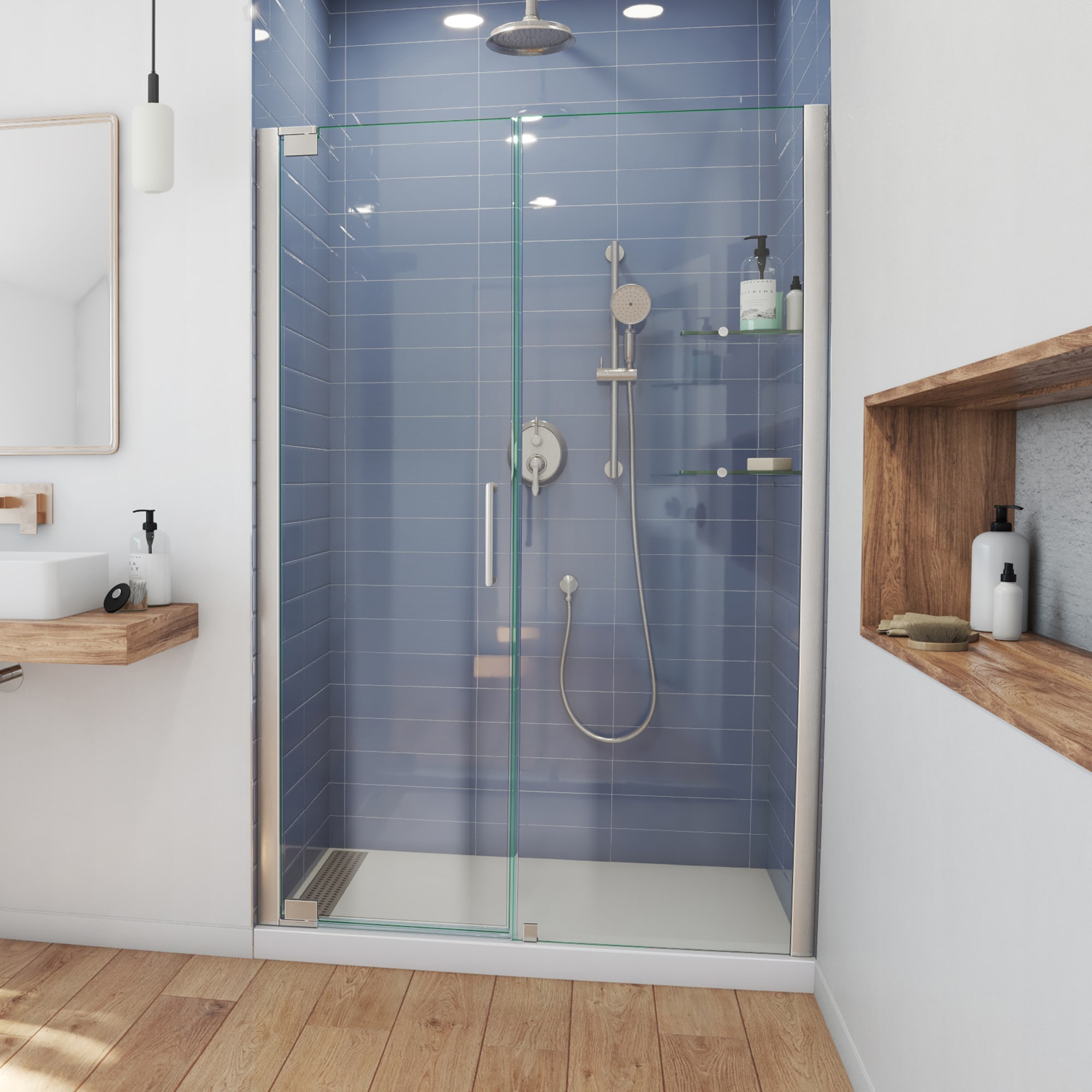 This angled shower caddy won't damage your rental's walls