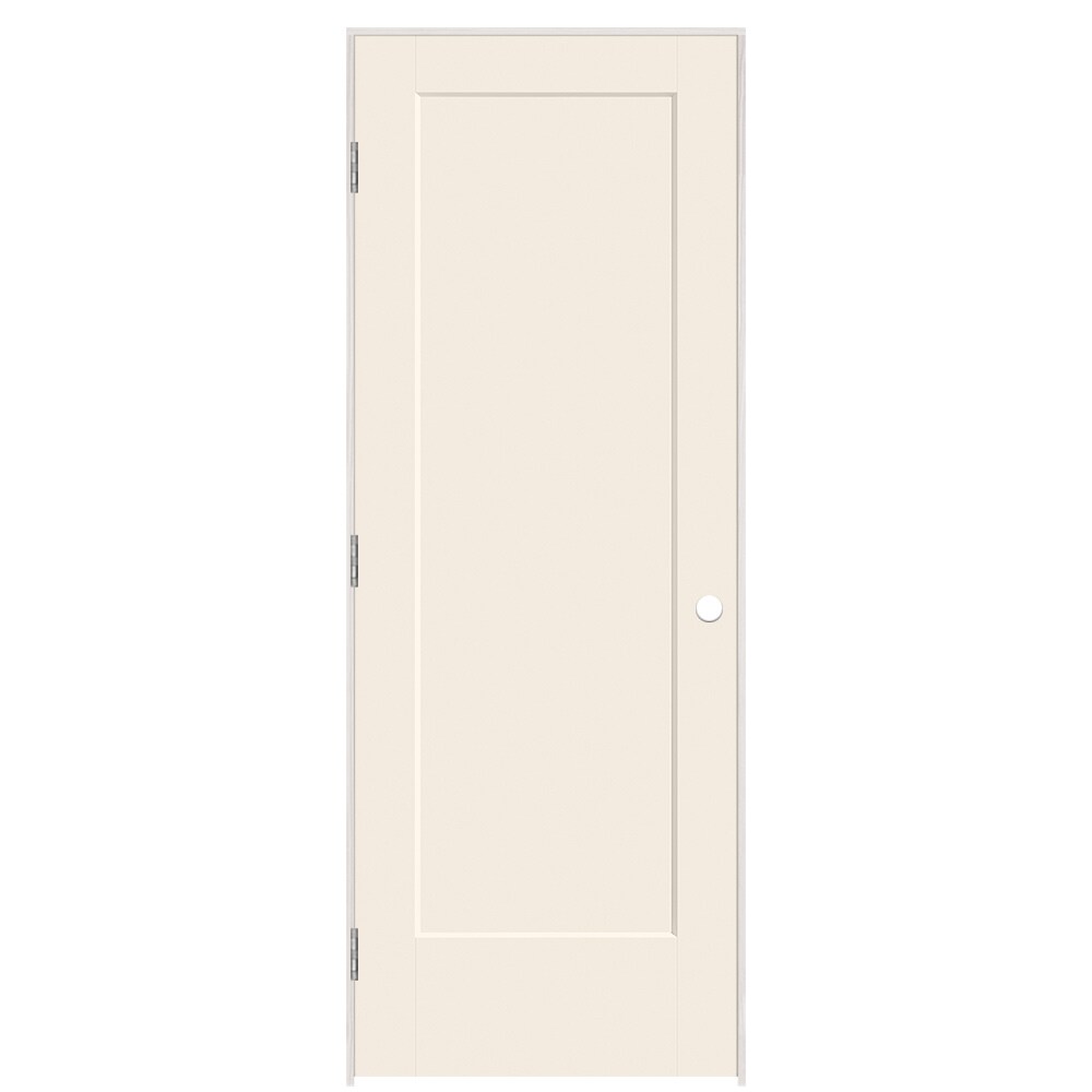 Masonite 895837 30-in x 80-in Moonglow Solid core 1-panel Right hand Smooth Prefinished Molded composite Flat Jamb Single Prehung Interior Door