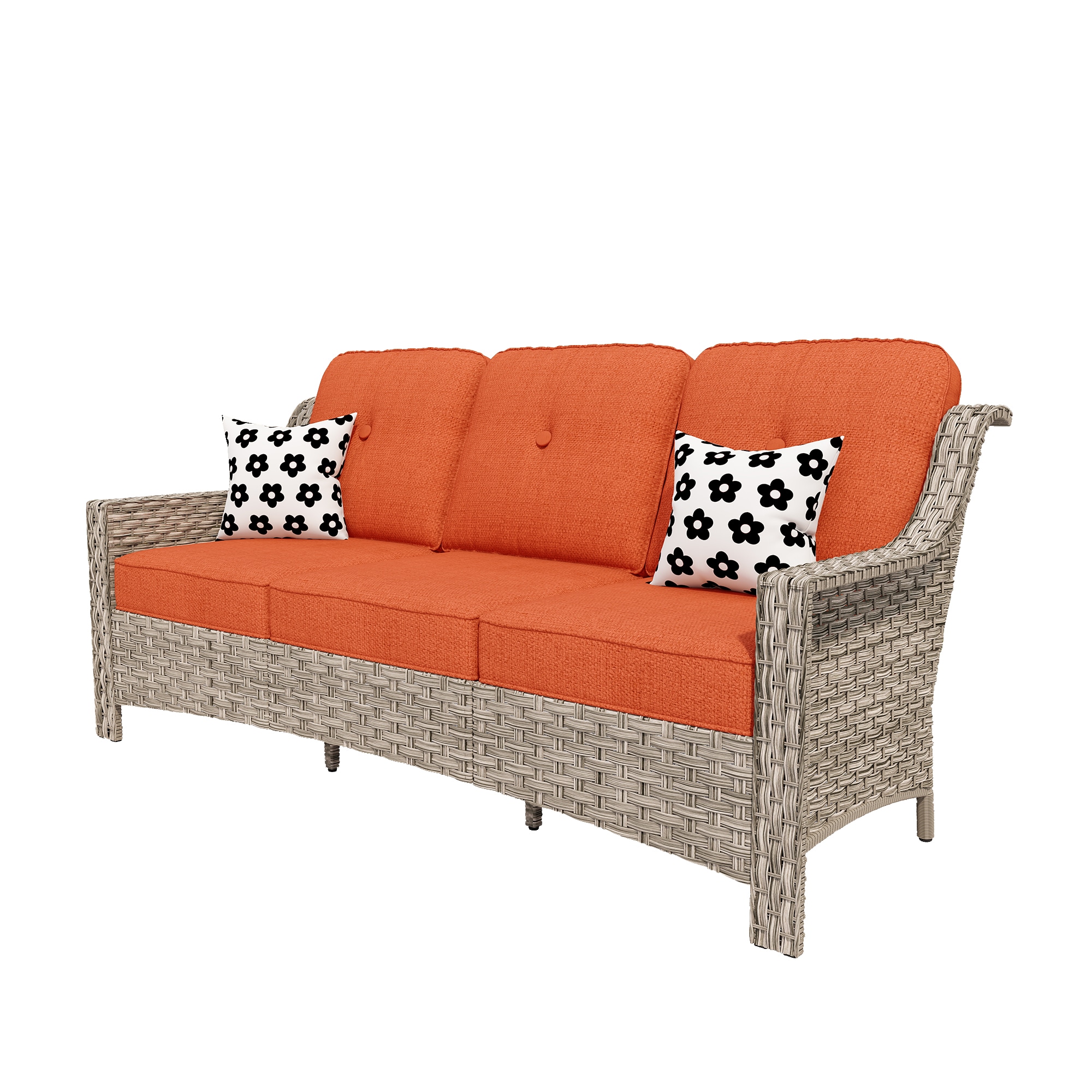weaxty HMBPAD80C-1 Aireno Rattan Outdoor Sofa with Multiple colors/finishes Cushions and Steel Frame