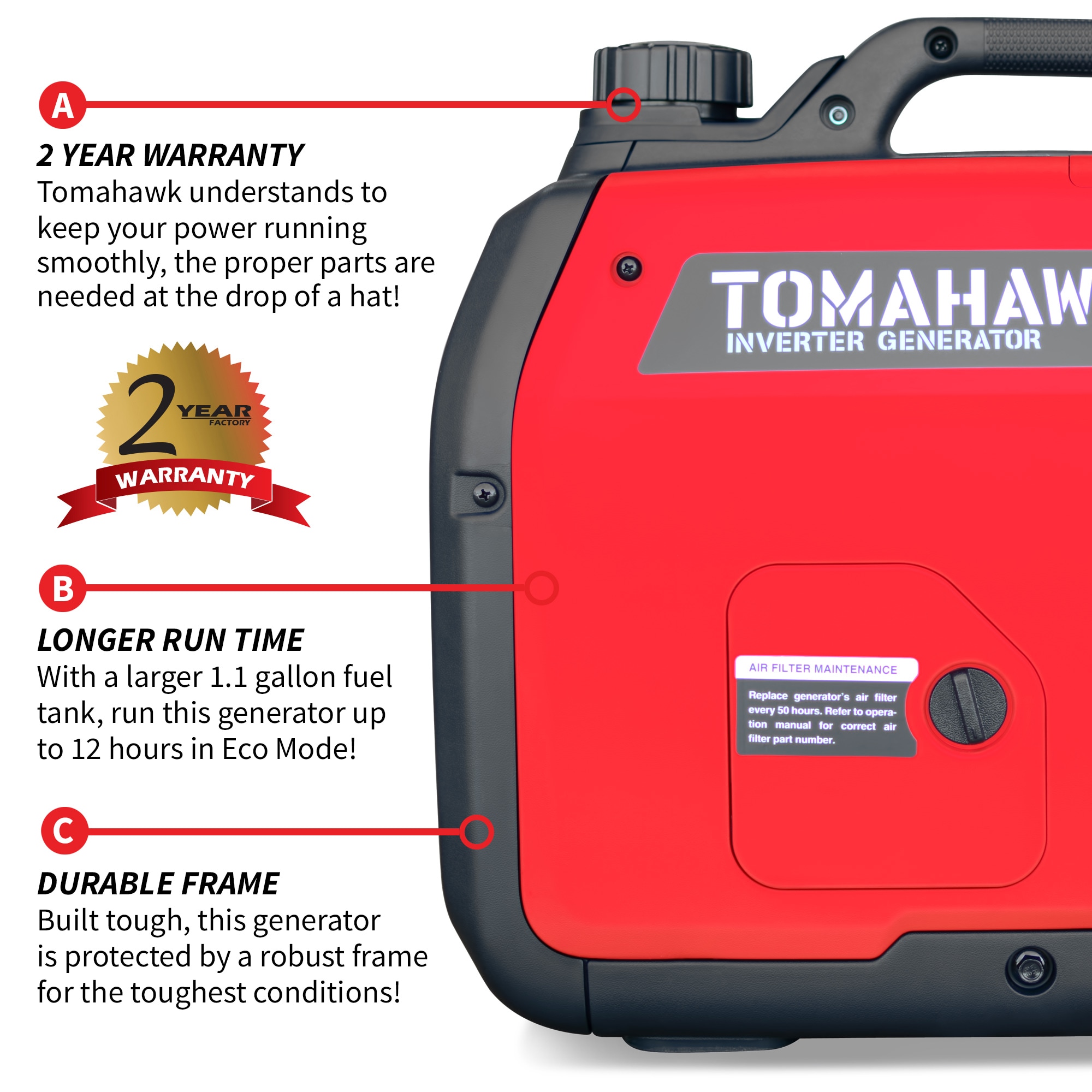 Tomahawk Power TG3000I Inverter-Generators - View #8