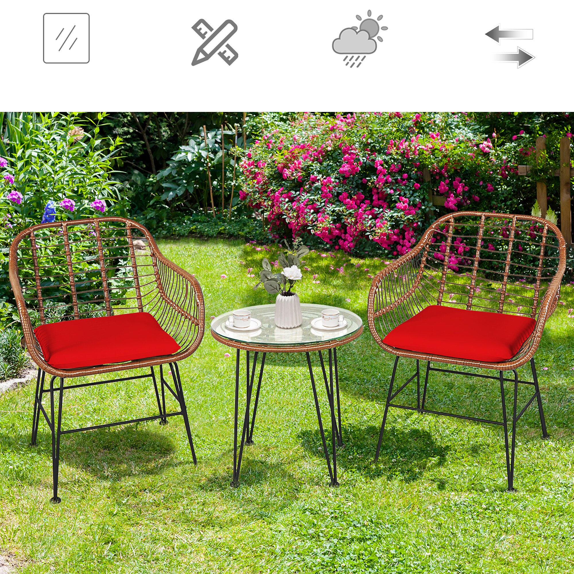 Costway OP70837RE Patio-Conversation-Sets - View #4
