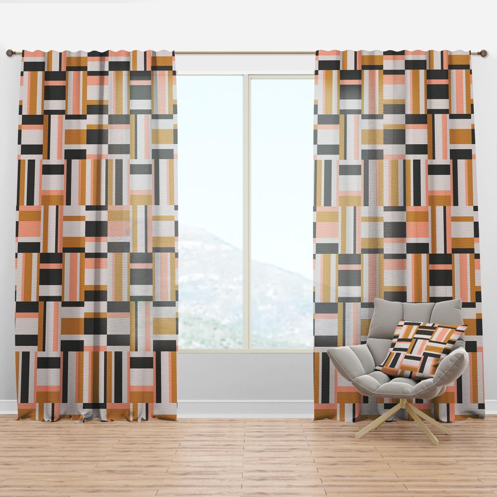 Designart CTN24301-52-90 90-Inches Multiple colors/finishes Geometric Room darkening Thermal lined Rod pocket Single curtain panel