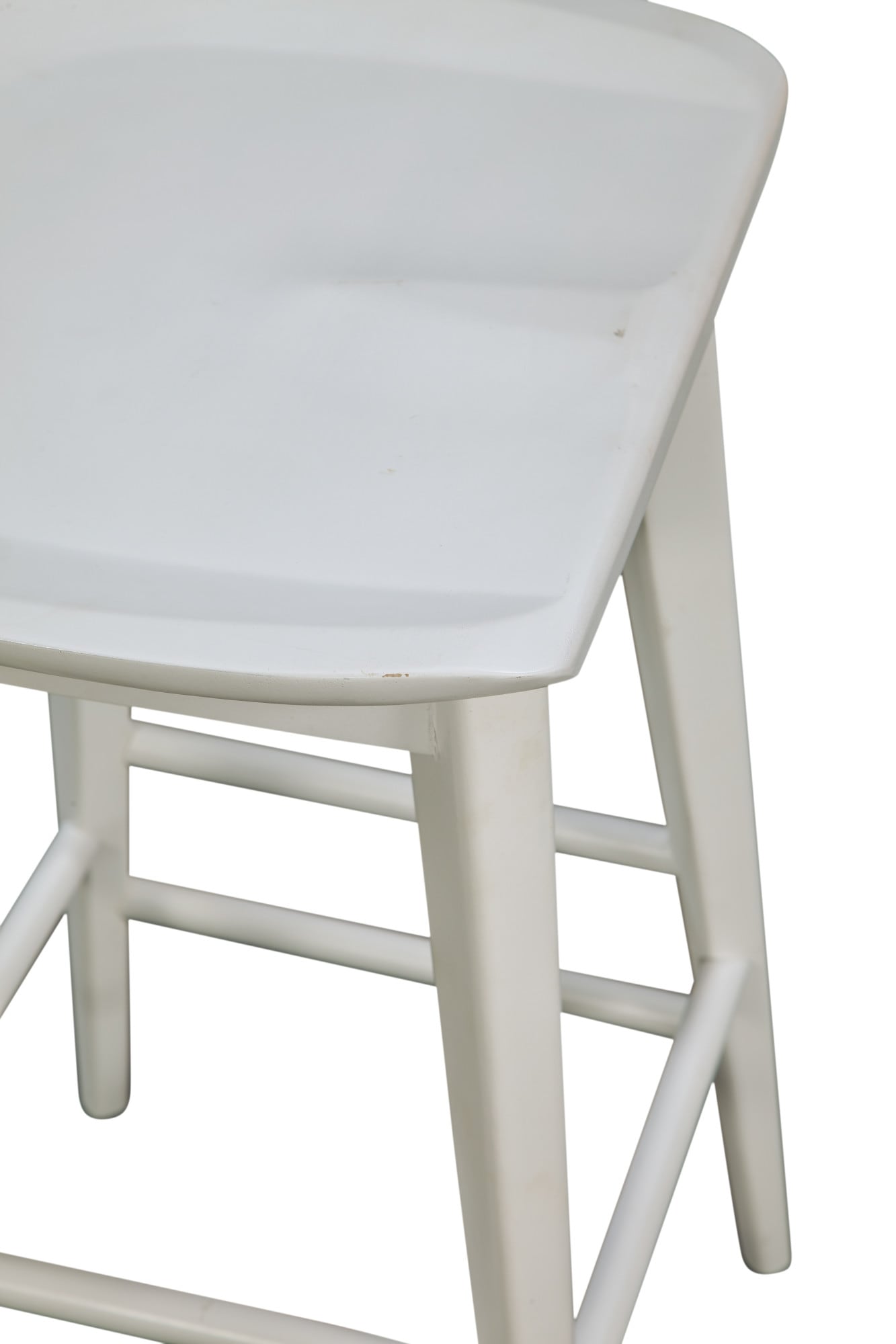 Hilton 24" White Solid Acacia Transitional Counter Stool