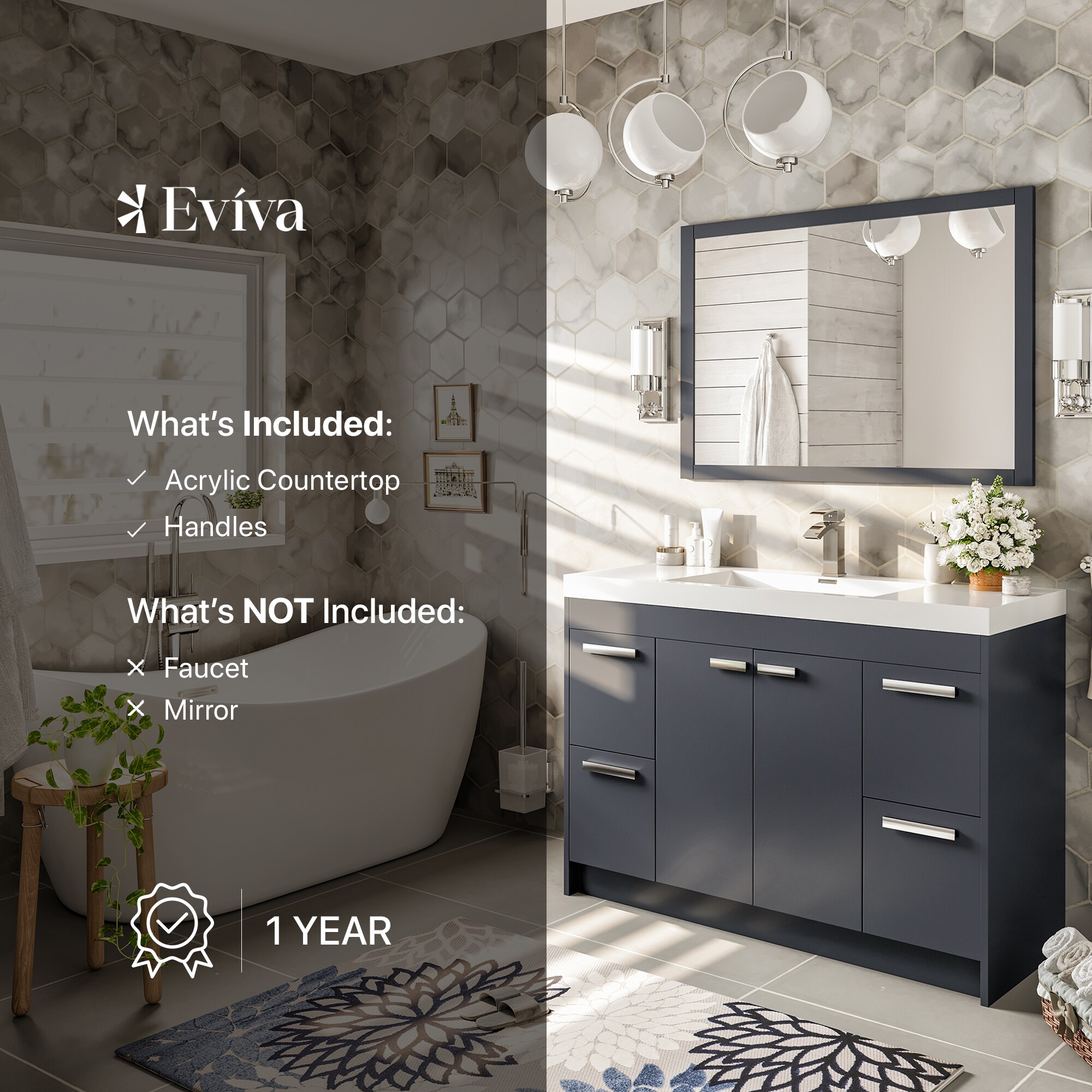 Eviva EVVN1000-8-42GR Bath-Vanity-Combo - View #7