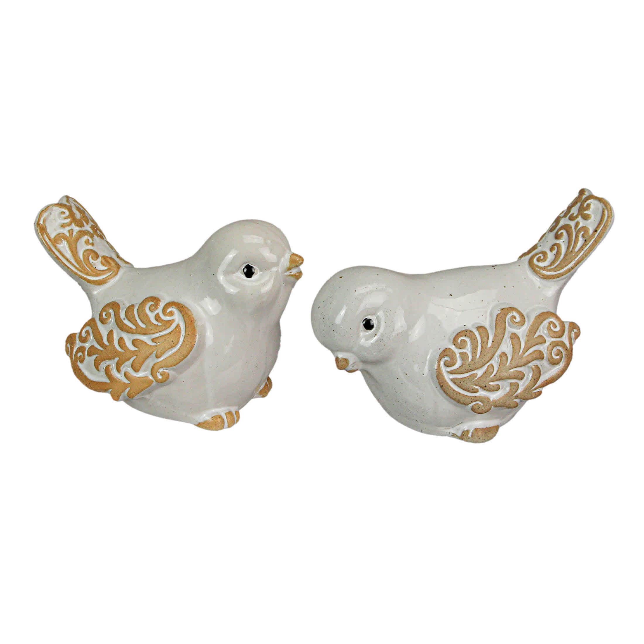 Special T Imports STI-T23573 7 Inch Ceramic Bird Figurine Farmhouse Art Home Decor Shelf Sculpture Set of 2