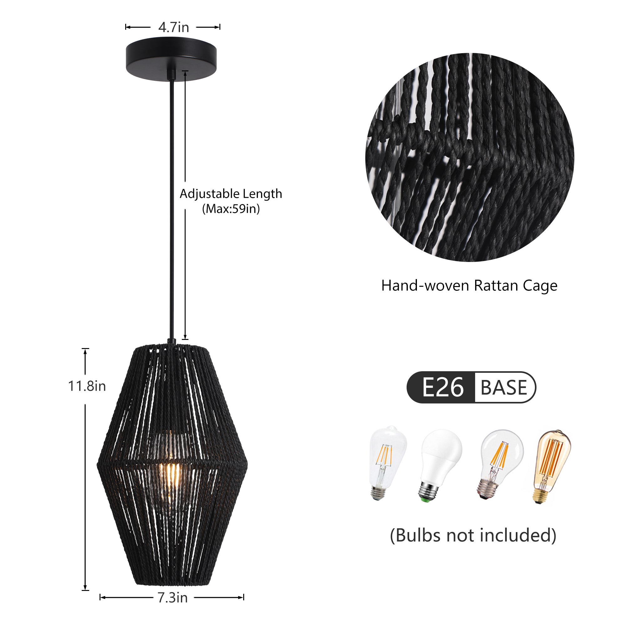 LamQee 06FTL0262ABK Pendant-Lights - View #5
