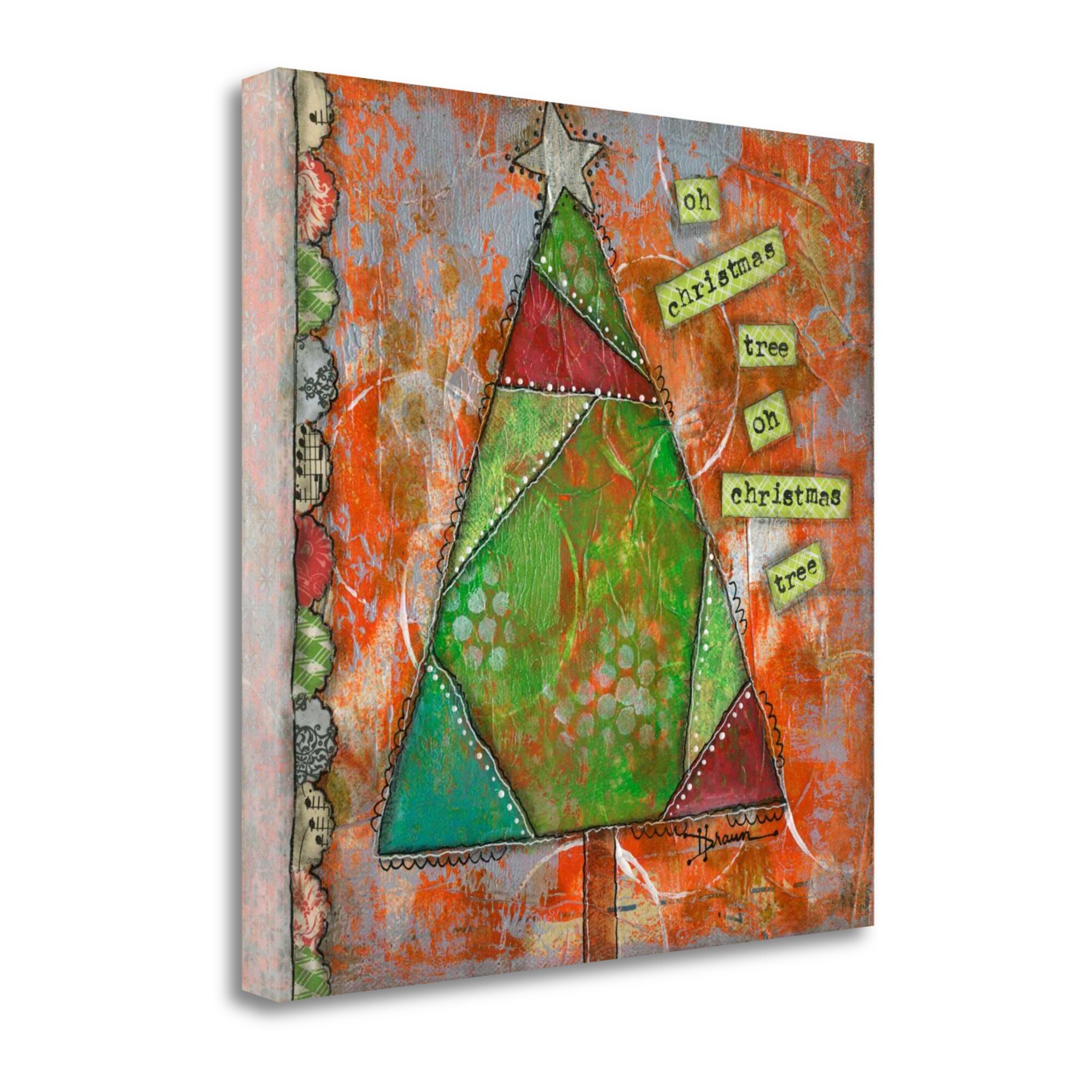 Tangletown Fine Art SBBD1081-3030C Oh Christmas Tree Ii Denise Braun 30-in H x 30-in W Inspirational Print on Canvas