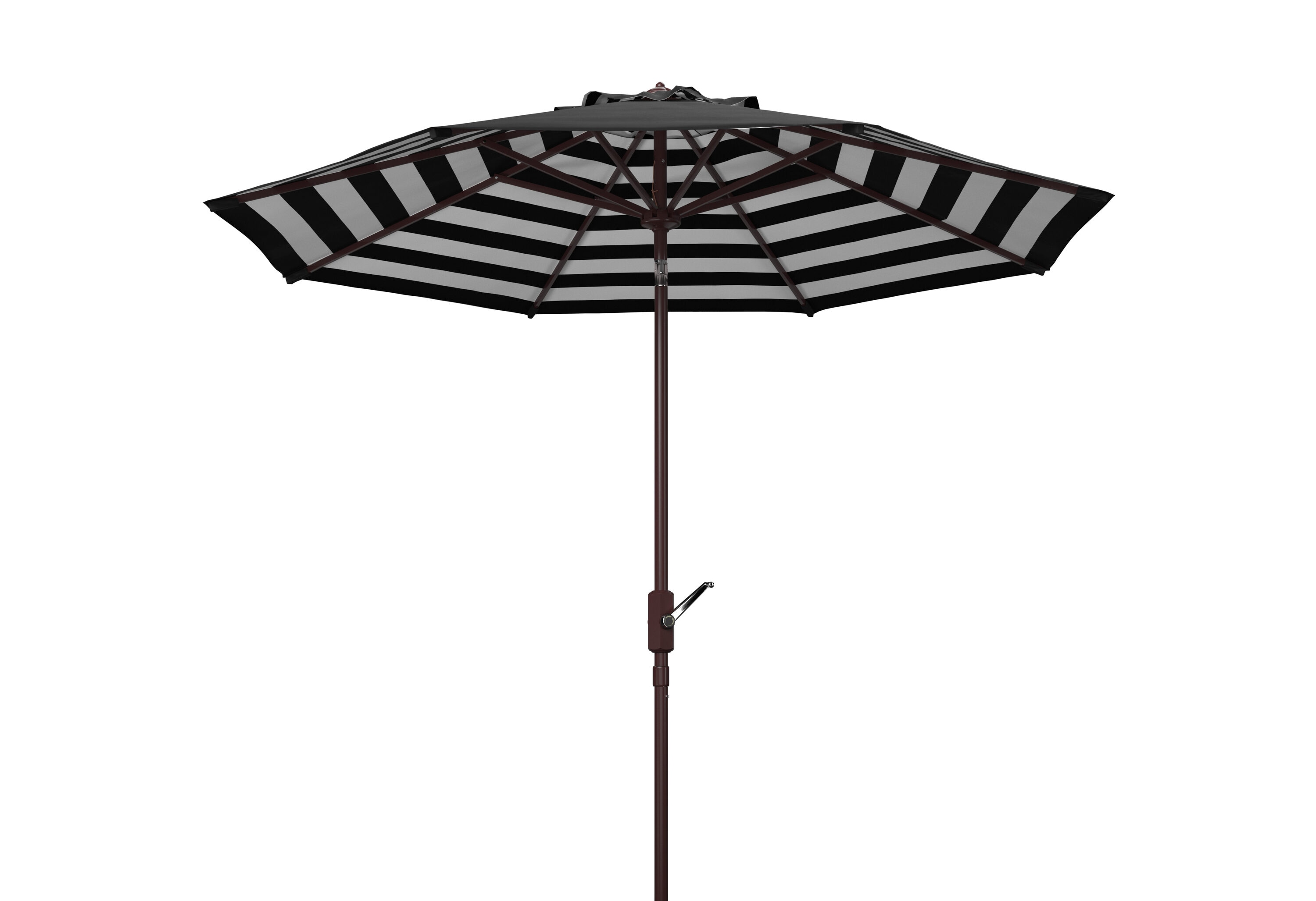 Athens 9ft Black and White Striped Aluminum Patio Umbrella