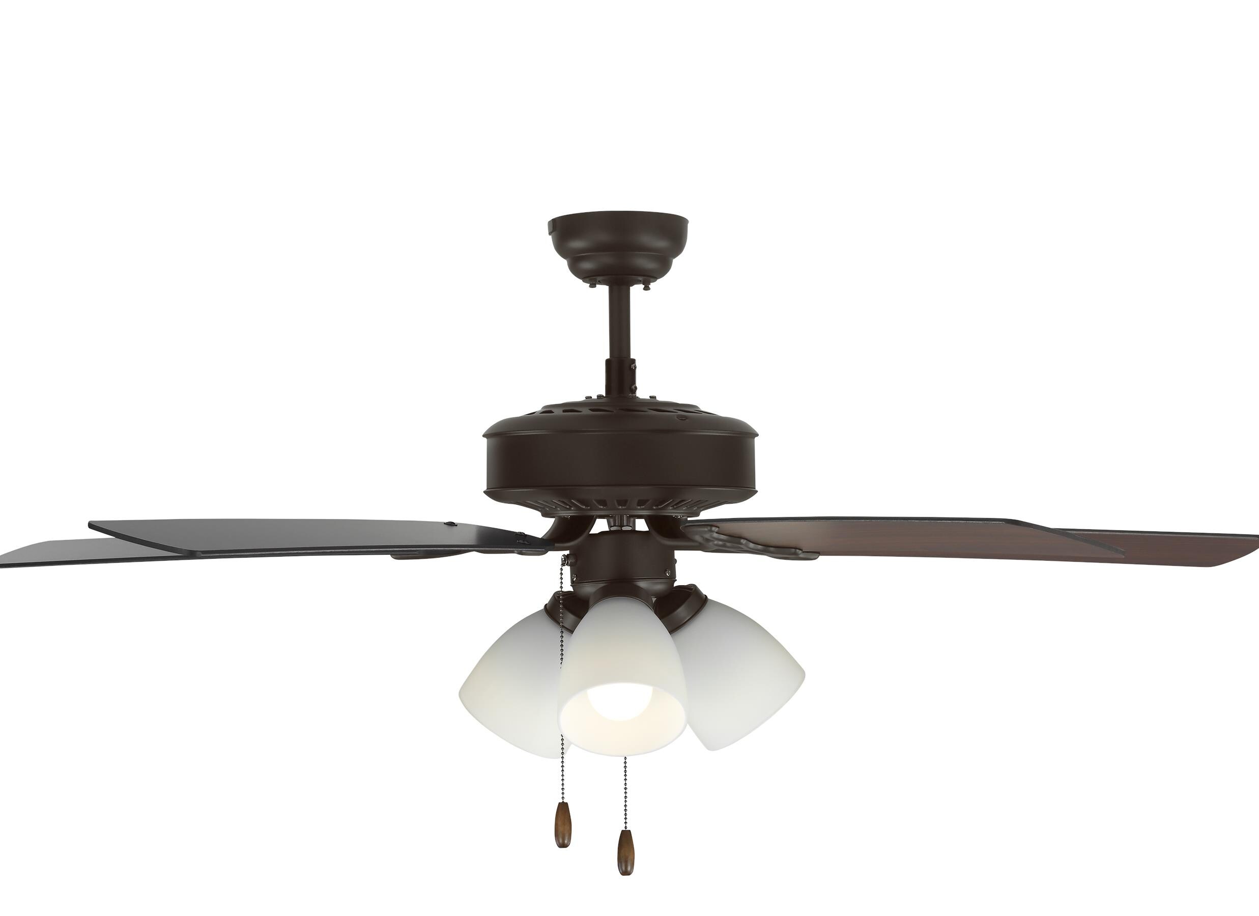 Monte Carlo Haven 3 52-in Bronze Indoor Downrod or Flush Mount Ceiling ...