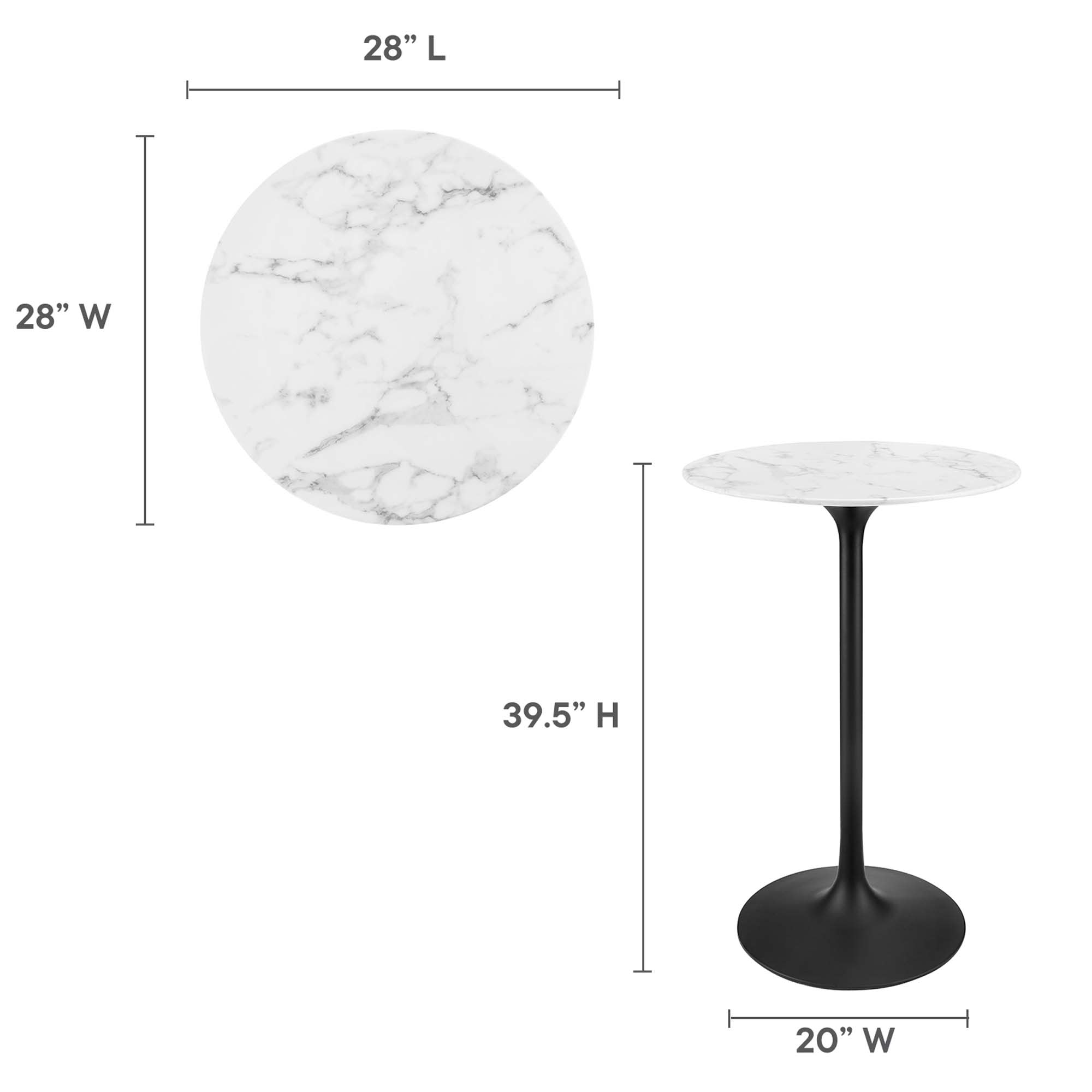 Modway EEI-3547-BLK-WHI Dining-Tables - View #3