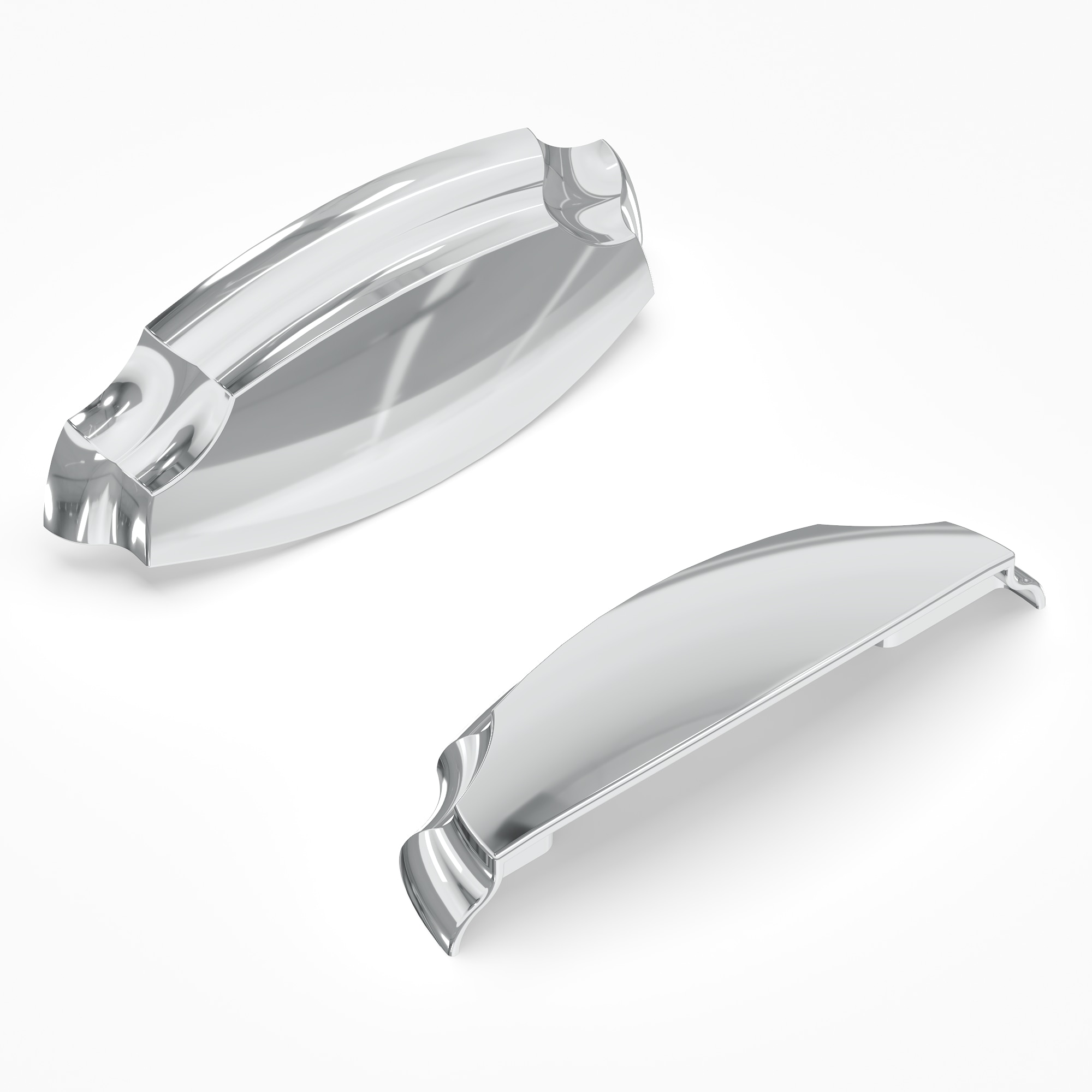 Hickory Hardware H077872CH Veranda 3-in or 3-3/4-in , 96mm Center to Center Chrome Dual Mount Arch Cup