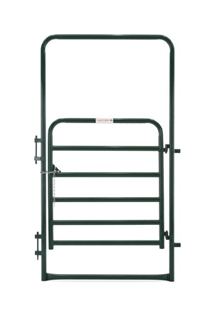 Tarter 8-ft H x 4-ft W Green Powder Over E-coat Steel Farm Walk-thru Fence Gate