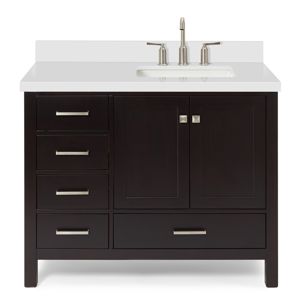 ARIEL Cambridge 43-in Espresso Undermount Single Sink Bathroom Vanity ...