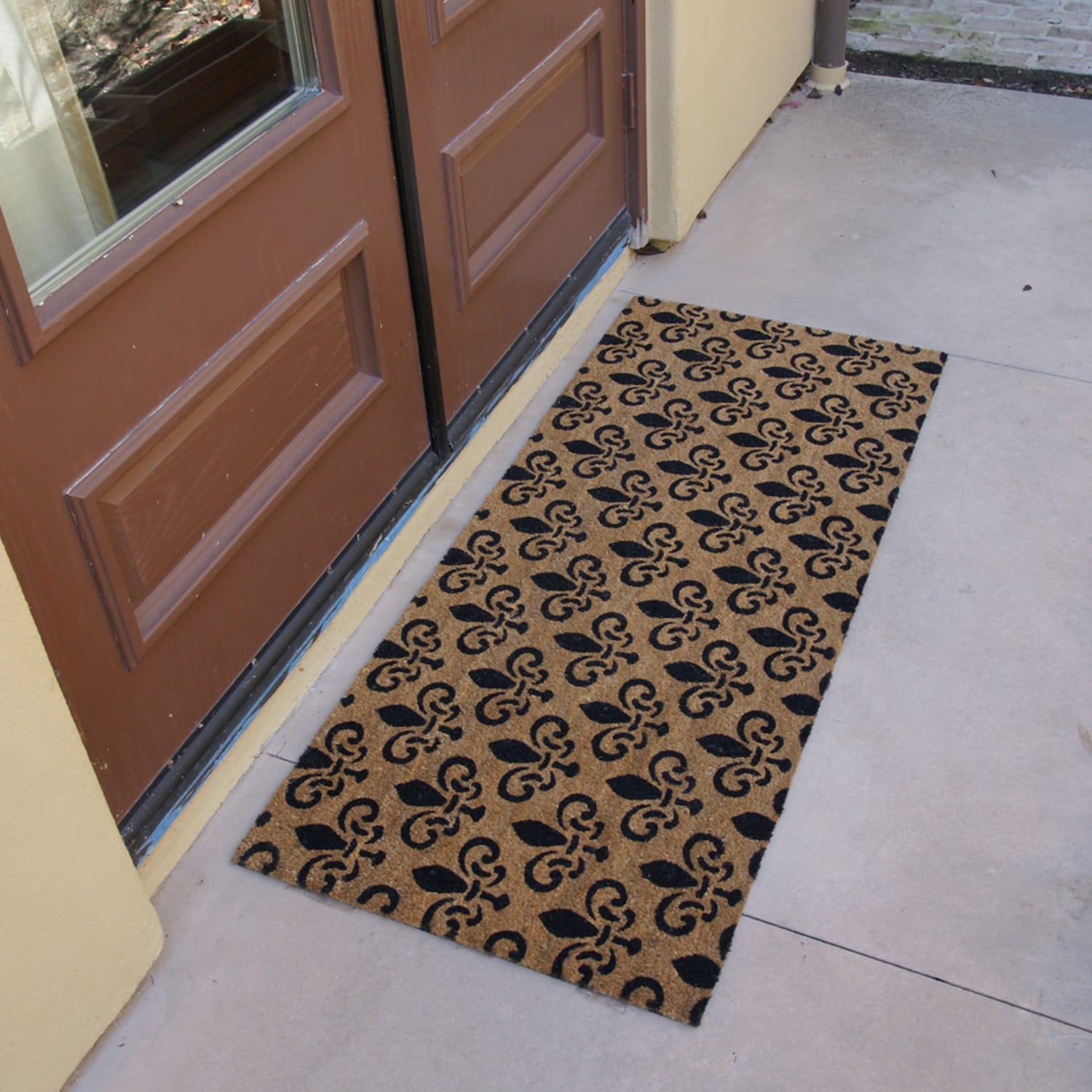 Rubber-Cal 2-ft x 5-ft Brown Rectangular Indoor or Outdoor Welcome Door Mat  in the Mats department at