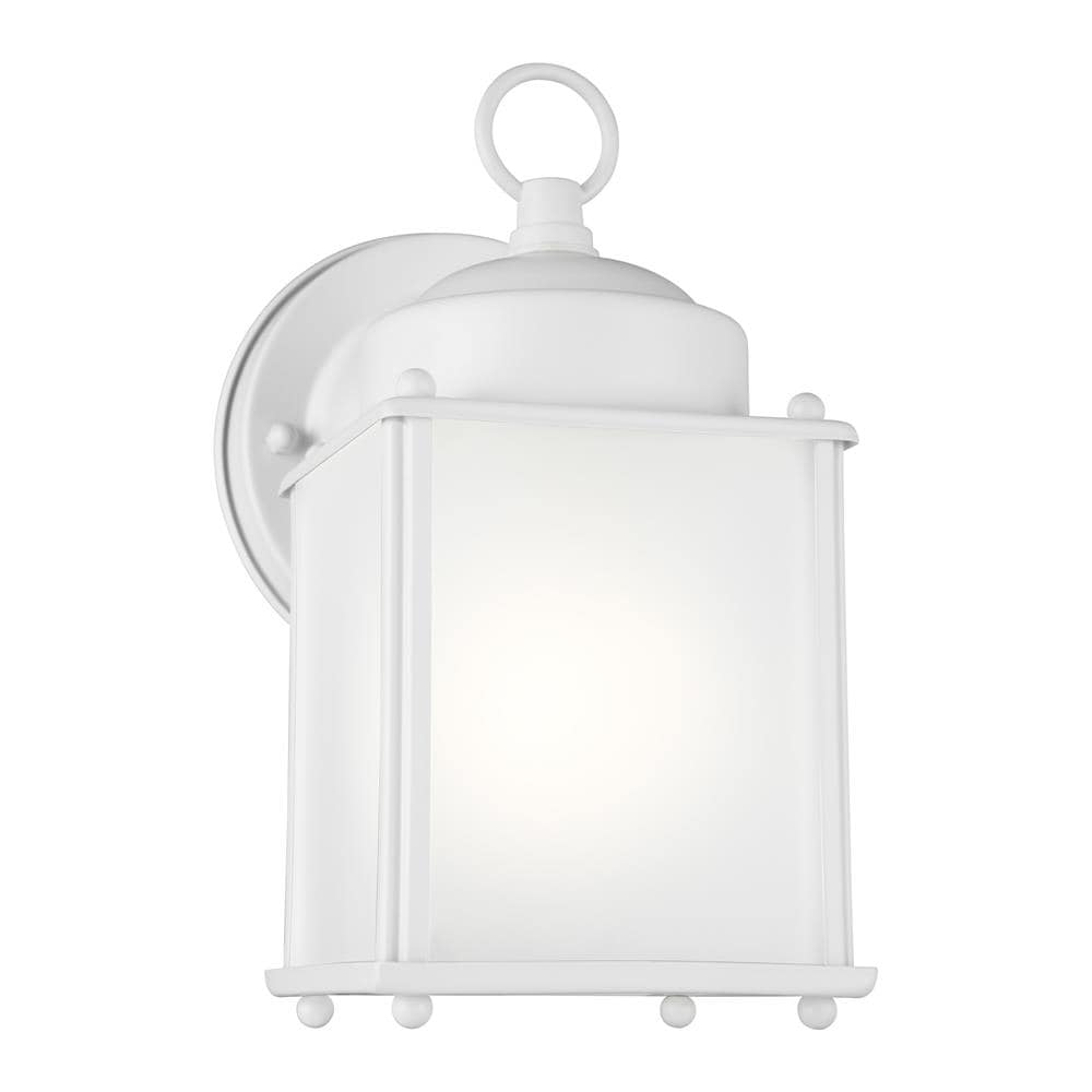 Generation Lighting 8592001EN3-15 New Castle 1 -Light 8.25-in H White Hardwired Outdoor Wall Light