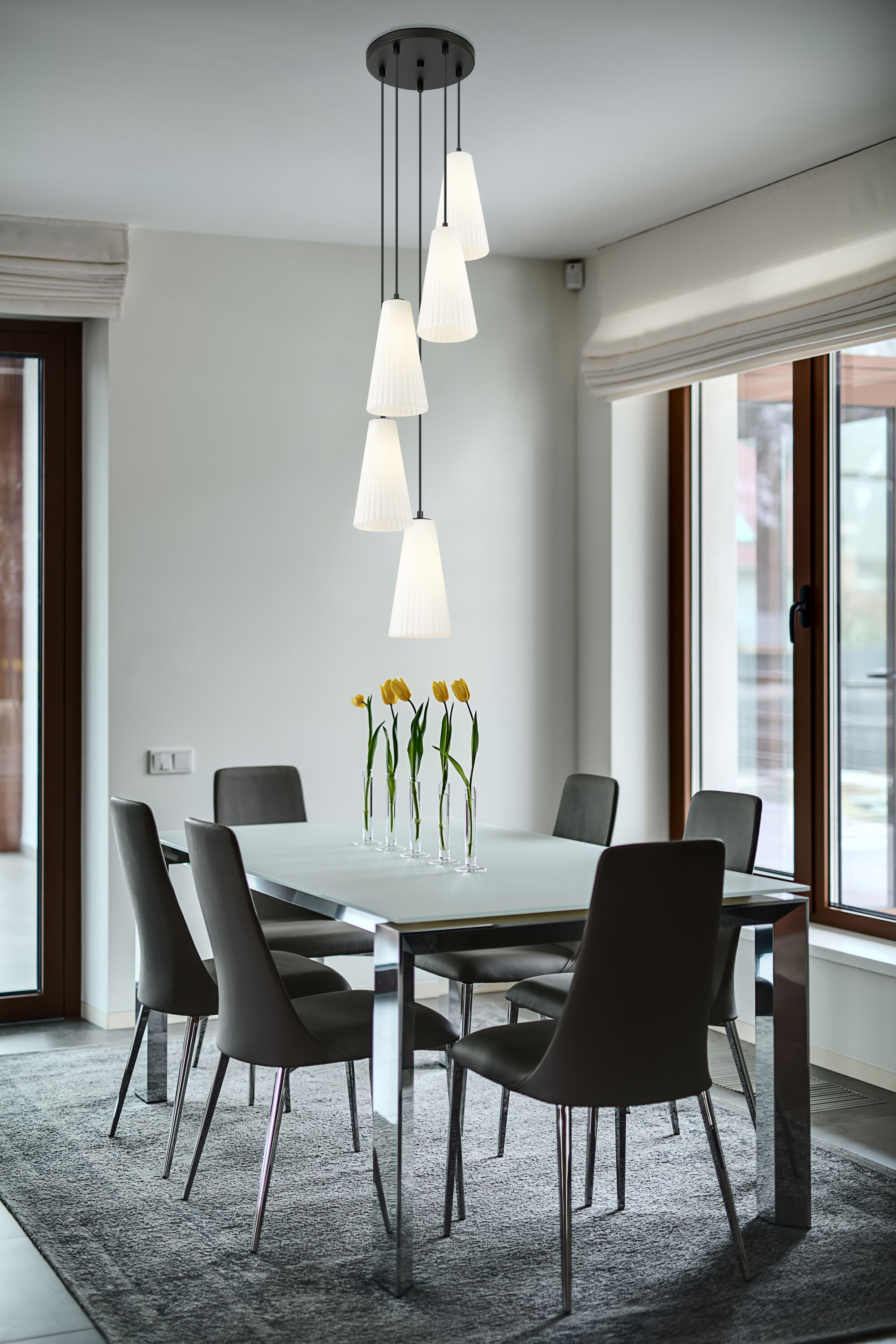 Z-Lite 3043P7-5R-MB Farrell 5 -Light Matte Black Transitional For Use in Bedrooms, Dining Rooms, Foyers, Kitchens, Living Rooms Chandelier