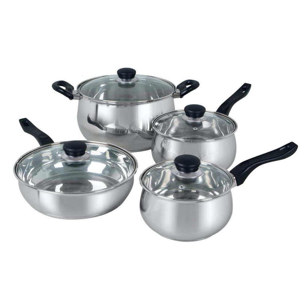  The Ozeri 6-Piece Stainless Steel Inductive Pot Set with  Straining and Hands-Free Glass Lids