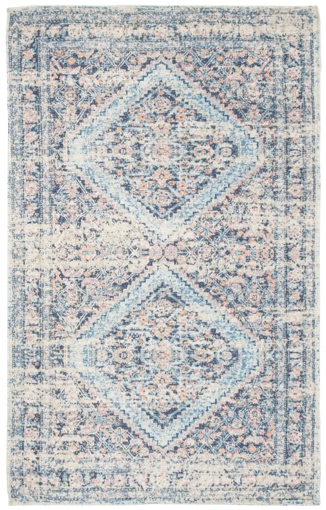 Saffron Blue Turquoise Hand Loomed Cotton Area Rug