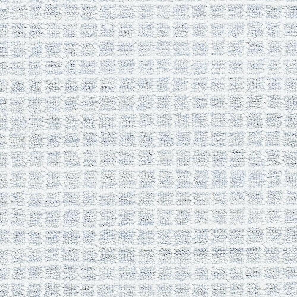 Pale Blue Tufted Wool Rectangular Area Rug, 5' x 7'