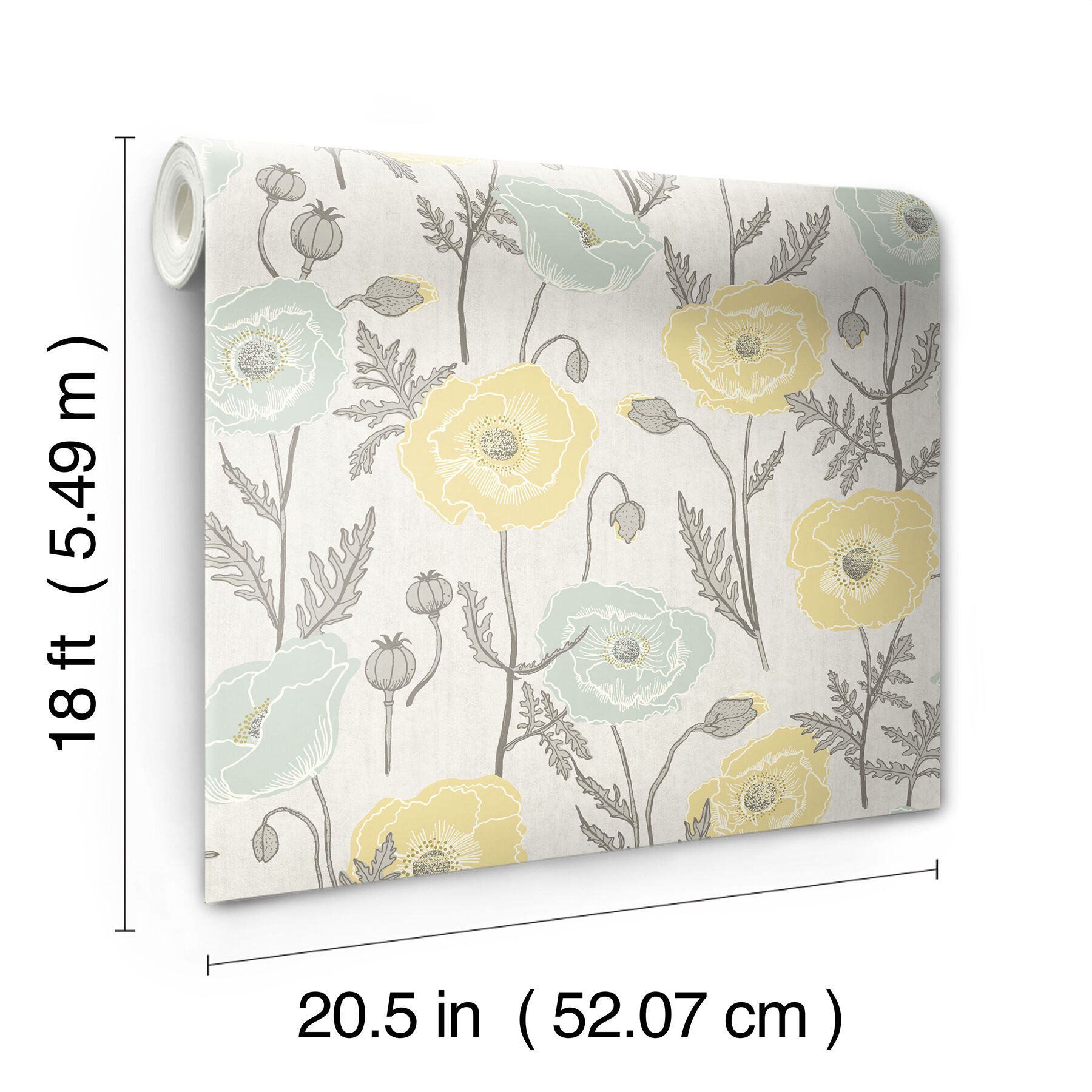 Jen Hewett 30.75-sq ft Blue Vinyl Floral Self-adhesive Peel and Stick ...