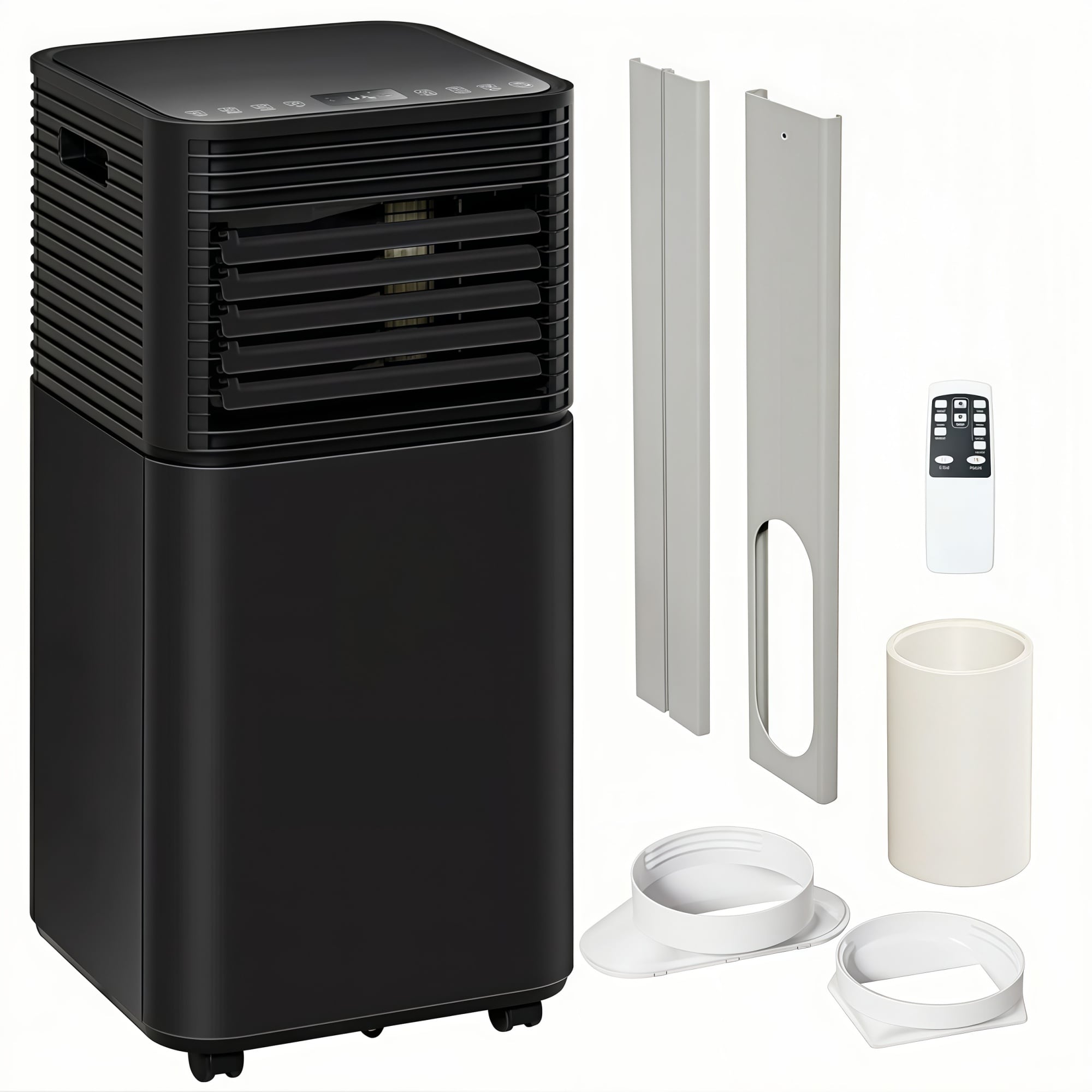 Numhew Black ABS Plastic Portable Air Conditioner with Dehumidifier Remote and Timer