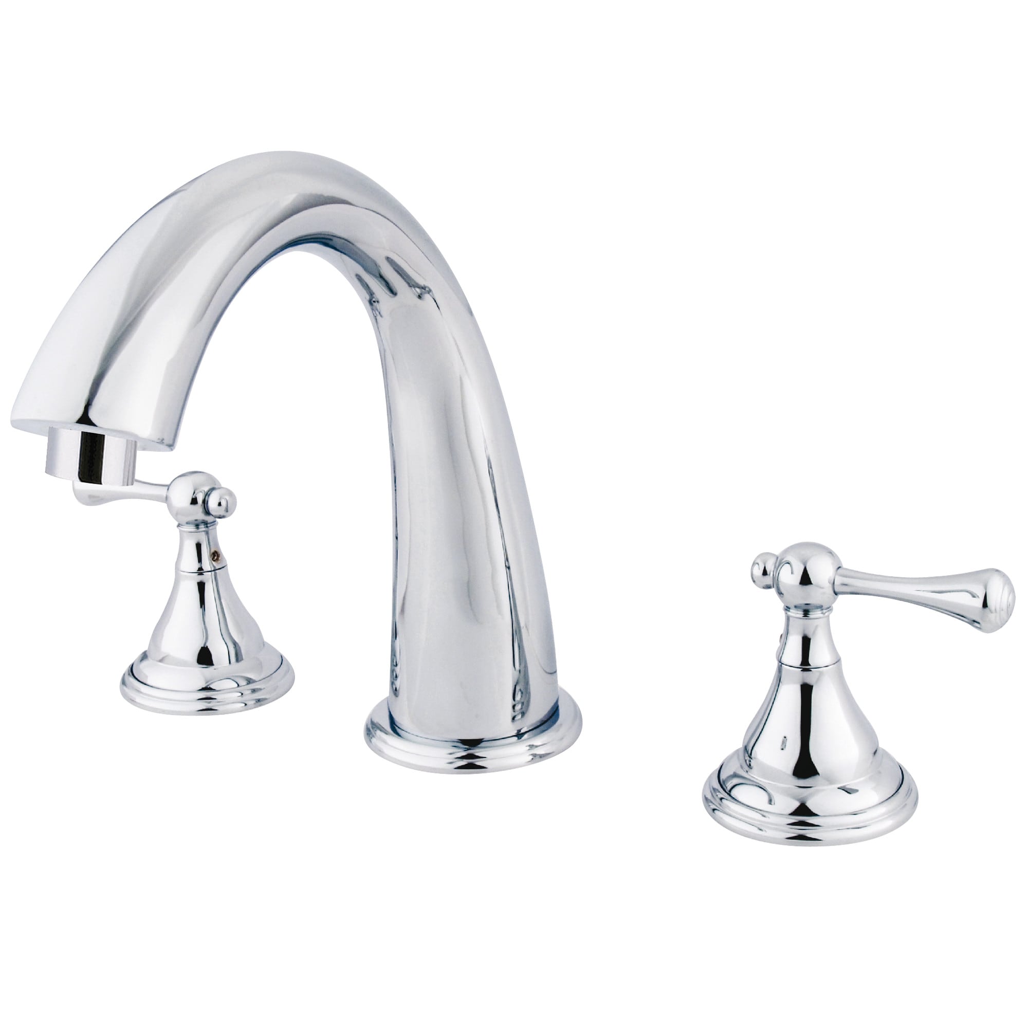 Kingston Brass WLKS5361BL Vintage Polished chrome 2-handle Deck-mount Roman High-arc Bathtub Faucet ( Valve Included )