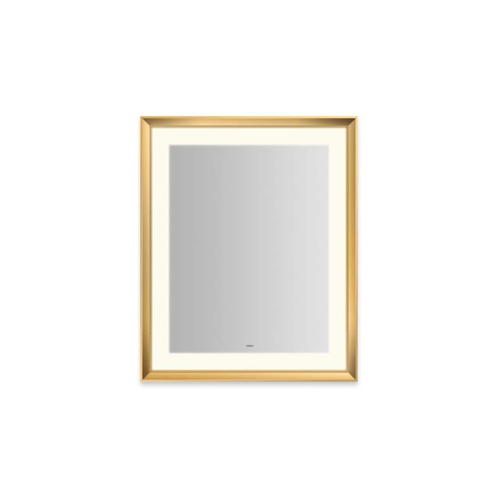 Robern  YM2733RPCMD3 Sculpt 27 InchW x 33 InchH Rectangular Flat Metal Framed Wall Mounted Bathroom Mirror with LED Lighting and Defogger Technology