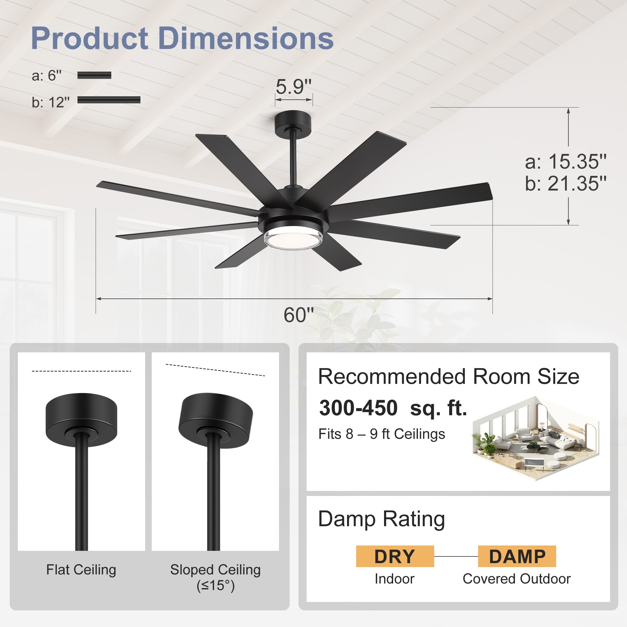Airsurfer AS40047-BK Ceiling-Fans - View #3