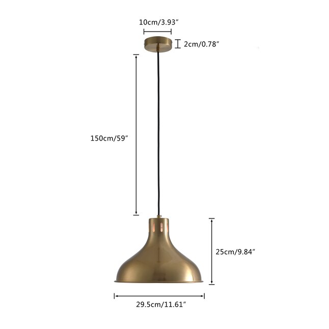 Aiwen Gold Industrial Dome Pendant, Pendant Lighting Ikea Us