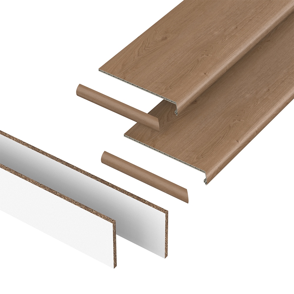 Pergo StairCraft (2-pack tread and riser kit) 48-in L x 12.2-in W x 1.73-in T Danube Vinyl Bullnose Stair Tread