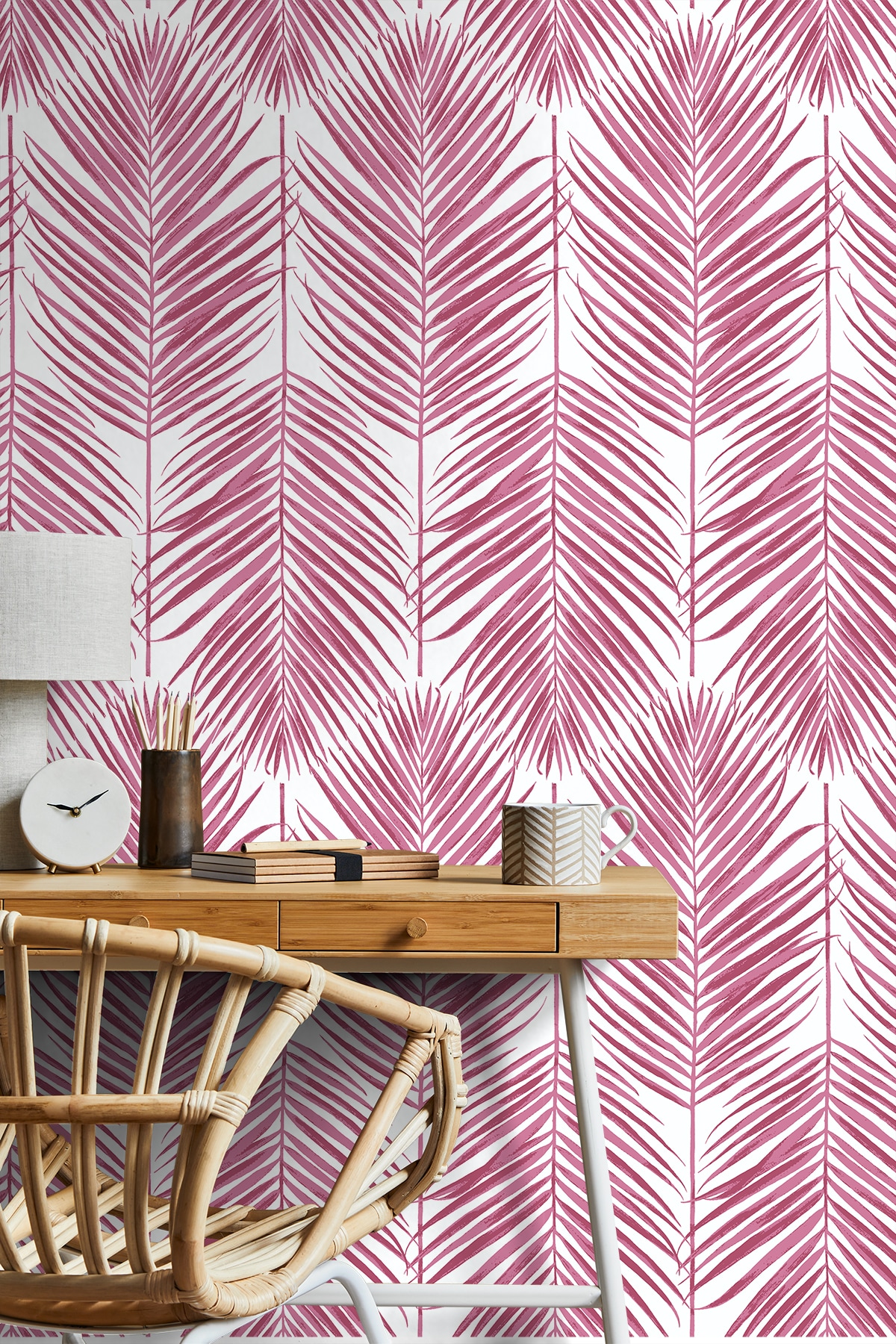 Pink Cow Pattern Peel and Stick Wallpaper Sample - 19′′x19′′, PVC-Free