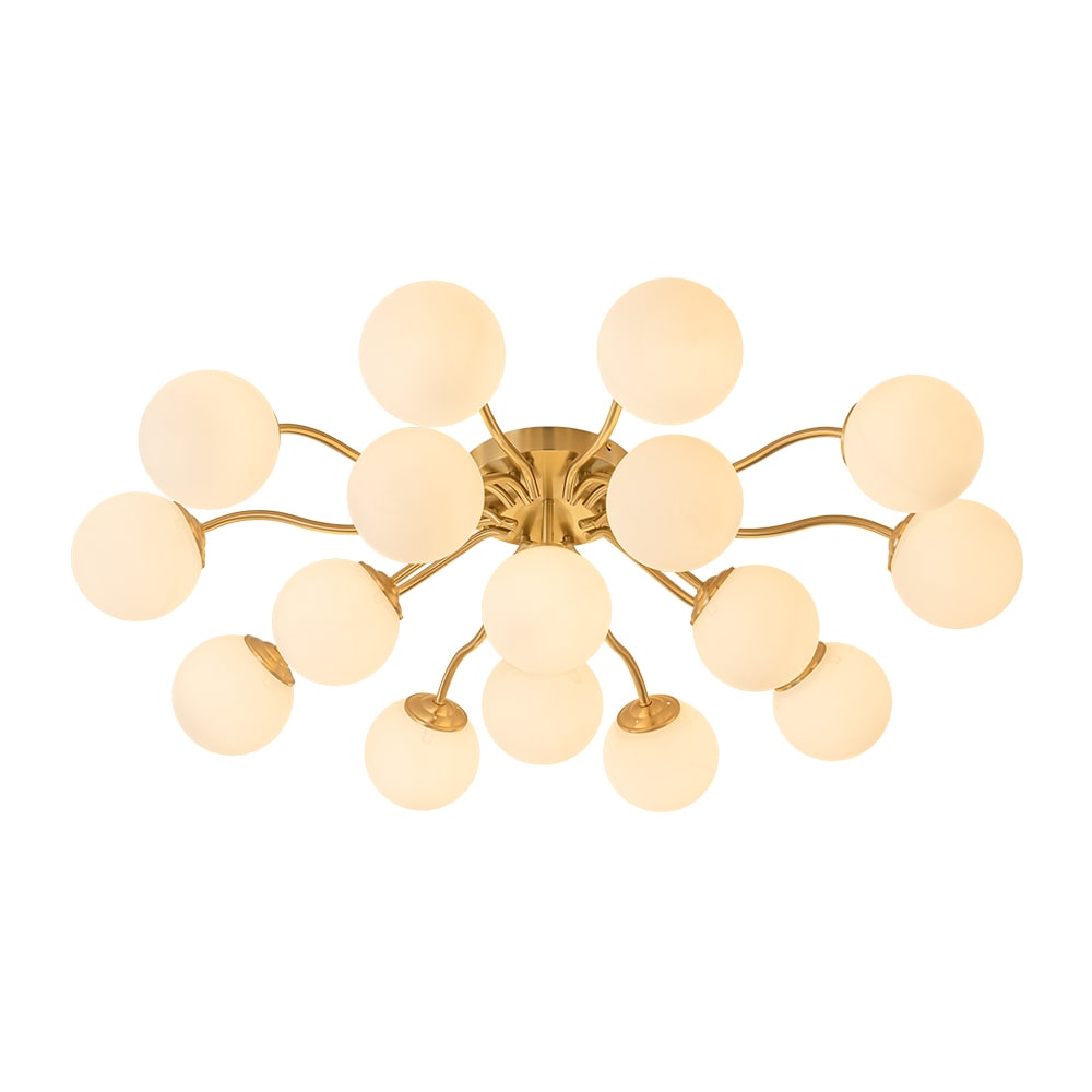 Wonderindoor 51.18-in Copper Indoor 16 -Light LED Flush Mount Light