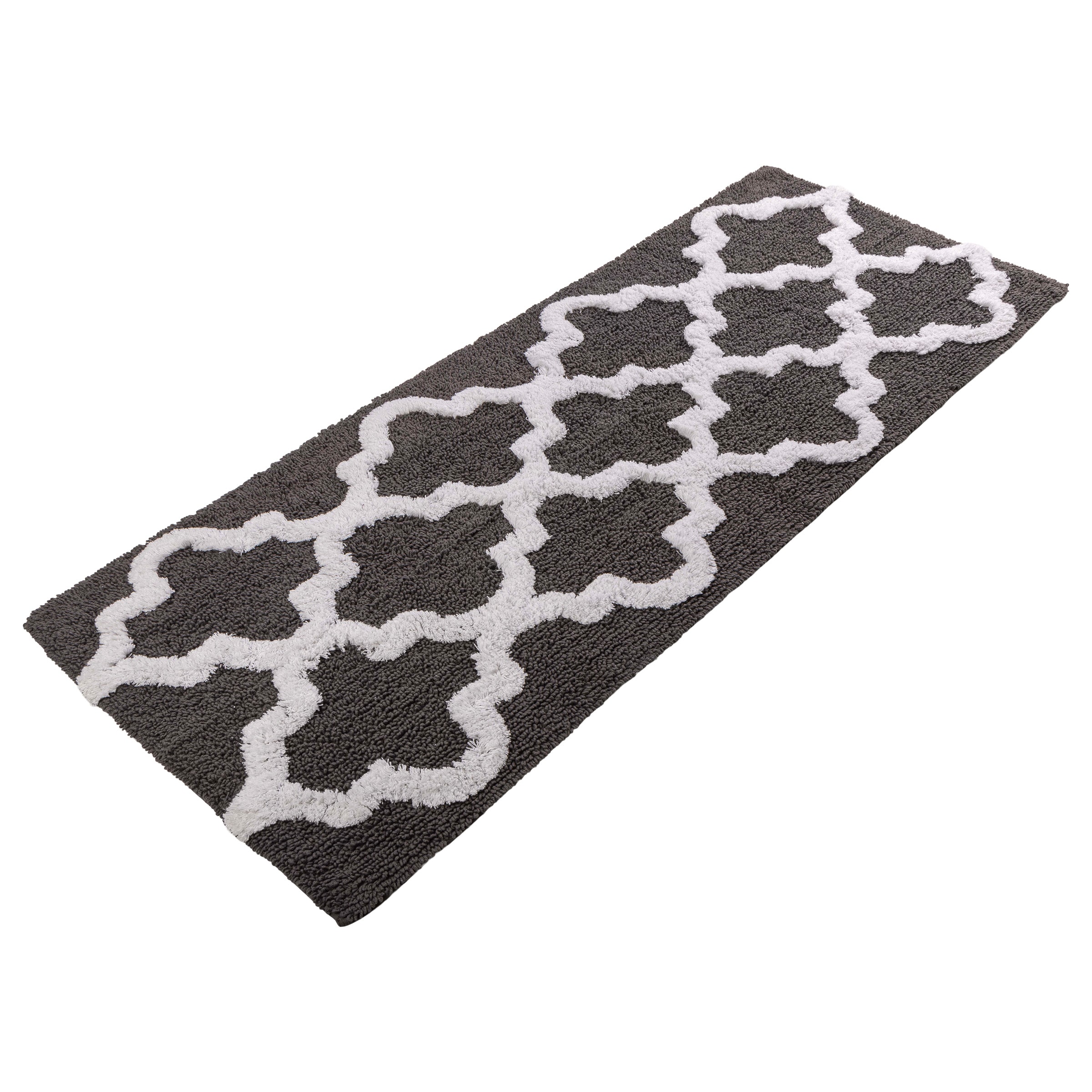 Lavish Home 67-0029-CH 28-in x 54.5-in Charcoal Gray Cotton Bath runner