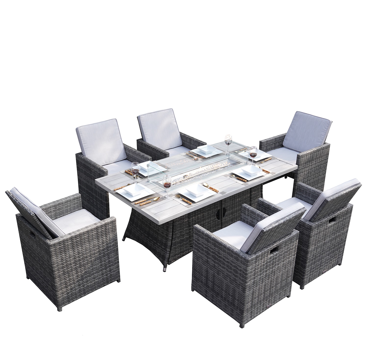Direct Wicker DWG-06RA34-GR Patio-Dining-Sets - View #8